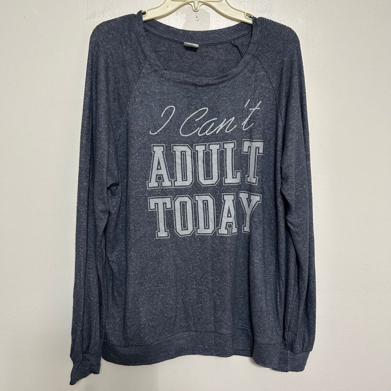 Other Freeze I Can't Adult Today Graphic Top Heather Gray XL Size XL / US 12-14 / IT 48-50 - 1 Thumbnail