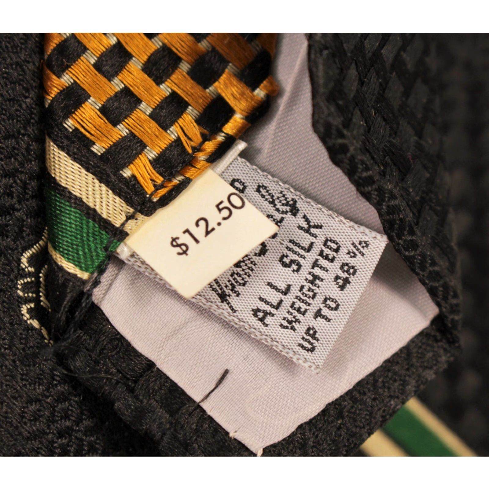 Vintage VTG James Davis Necktie Shirt Silk Tie NOS 70s Black Gold Green Striped Men’s / Adult Mens 56.25" 4" Wide Size ONE SIZE - 5 Thumbnail
