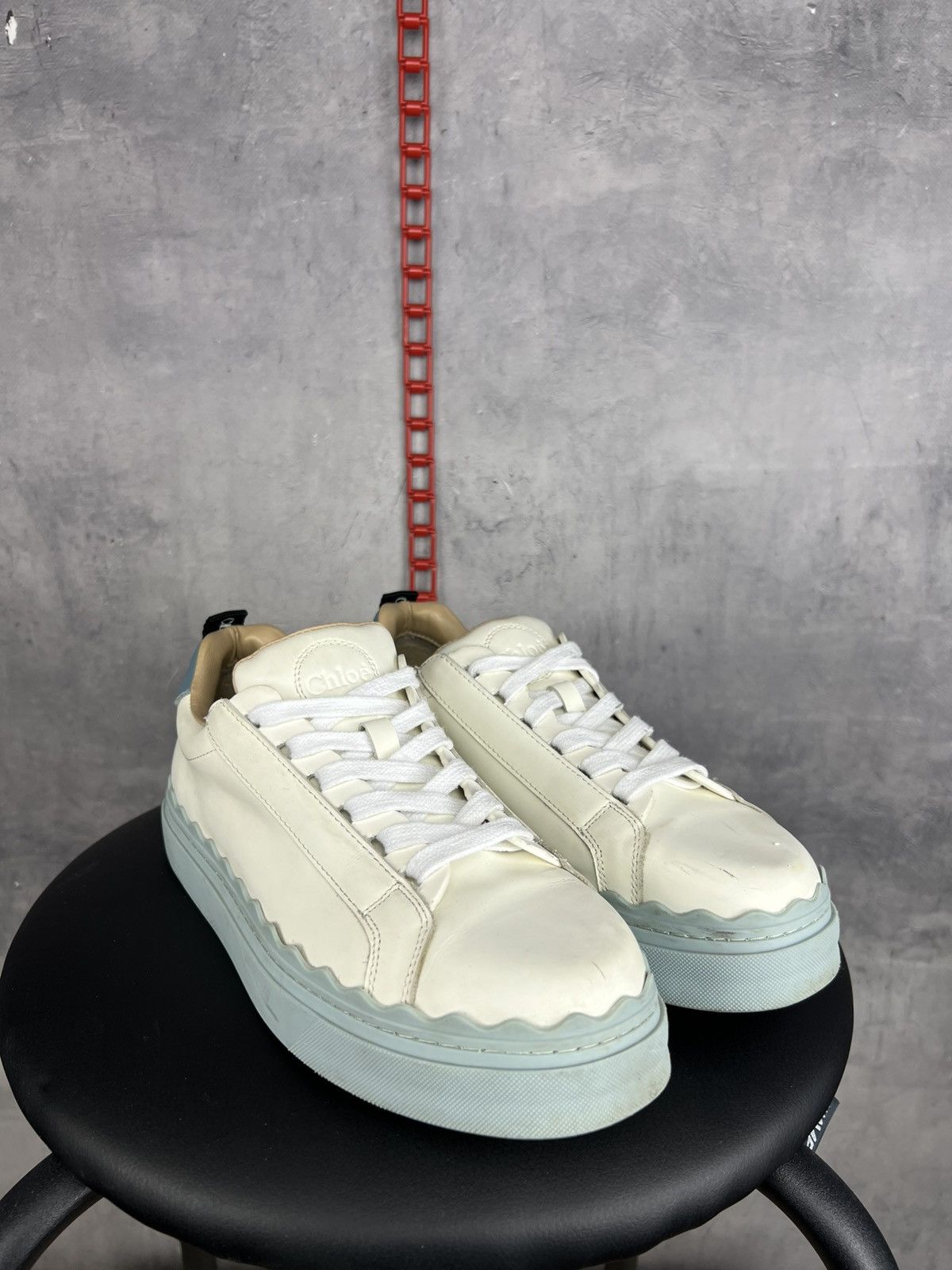 Chloe Chloe Women's White Lauren leather Low Top Sneakers Shoes 39 Size US 9 / IT 39 - 1 Thumbnail