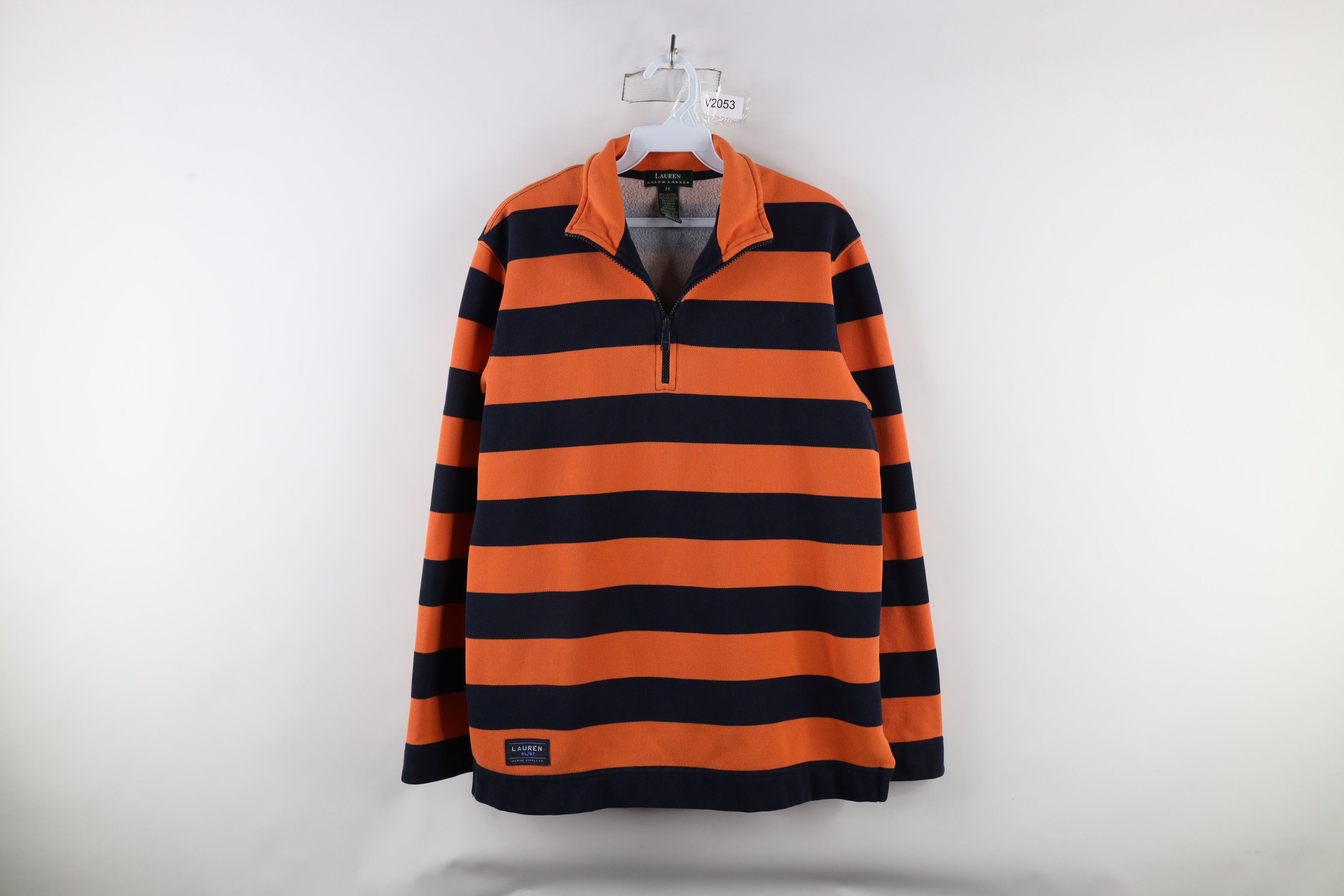Ralph Lauren × Vintage Vintage 90s Ralph Lauren Striped Half Zip Sweatshirt USA Size M / US 6-8 / IT 42-44 - 1 Thumbnail
