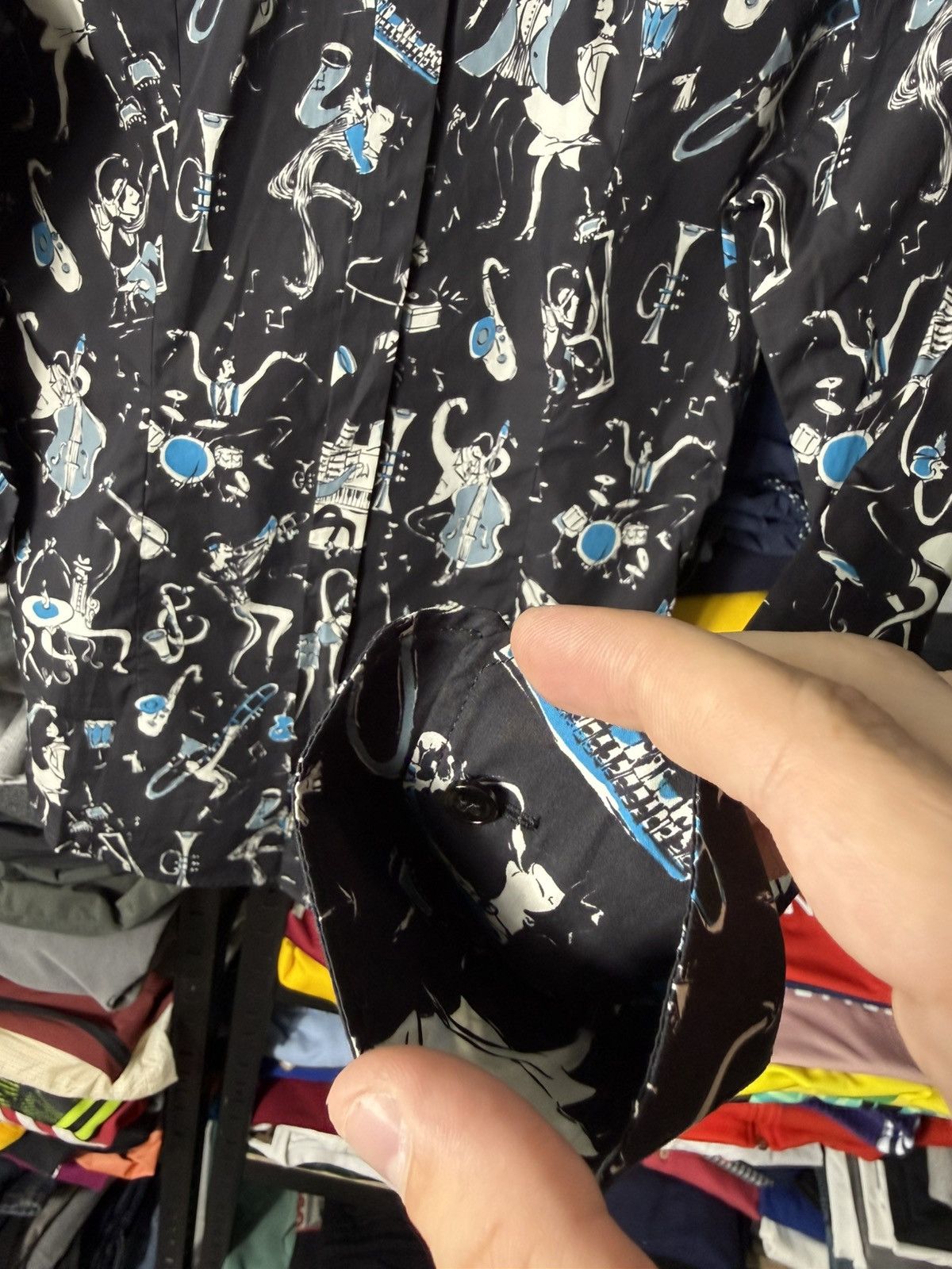 Dolce & Gabbana Dolce Gabbana GOLD Jazz Motif Shirt Button Up Black Cotton Size US XS / EU 42 / 0 - 15 Thumbnail