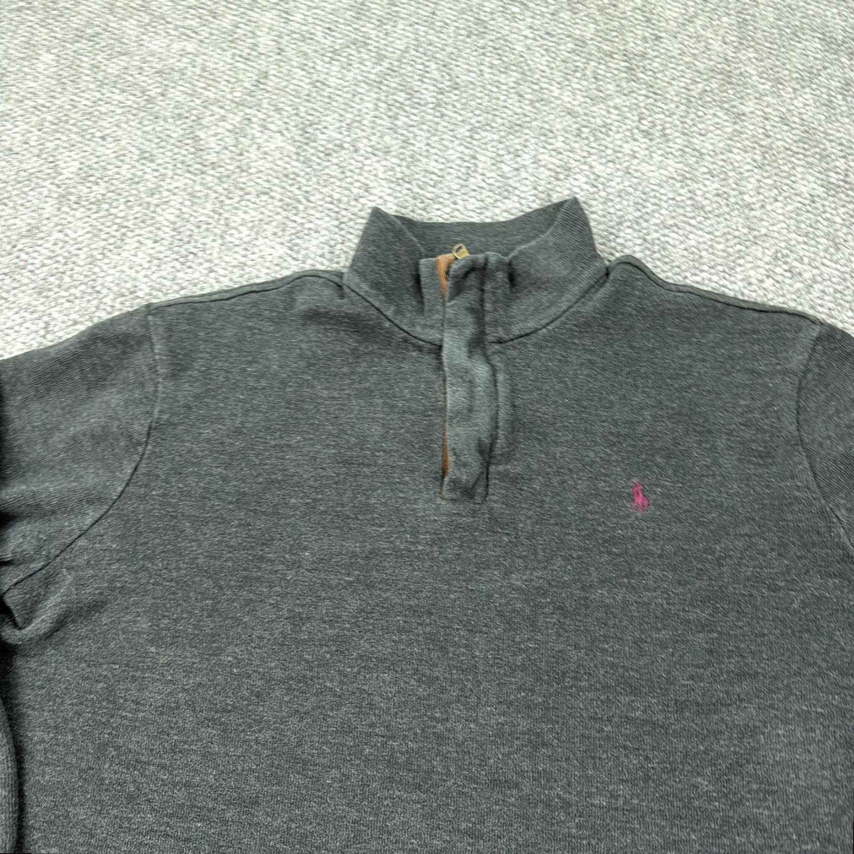 Polo Ralph Lauren VINTAGE Polo Ralph Lauren Sweater Mens XL Gray Cotton Mock Neck 1/4 Zip Pony Size US XL / EU 56 / 4 - 2 Thumbnail