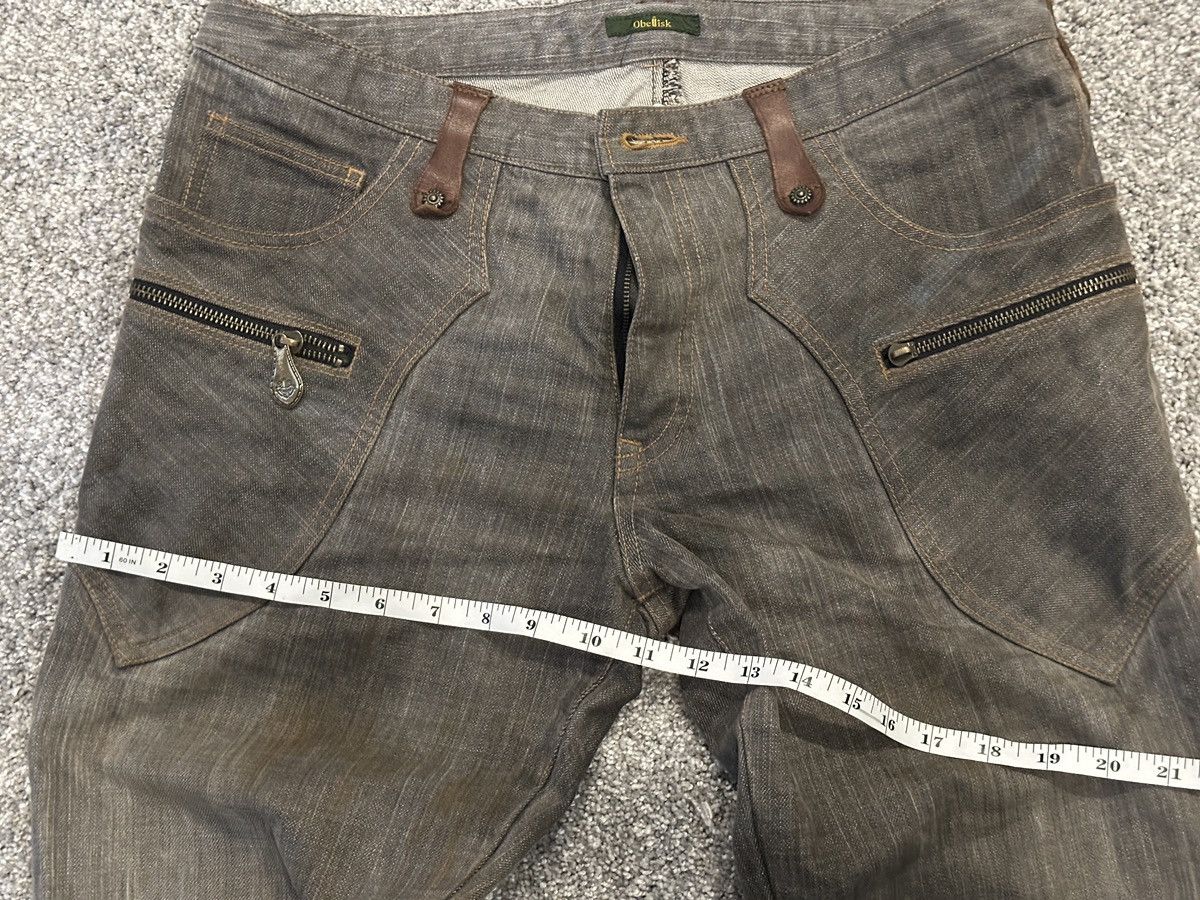 Obelisk Obelisk Y2K Flare Denim Leather patched Size US 33 - 12 Thumbnail