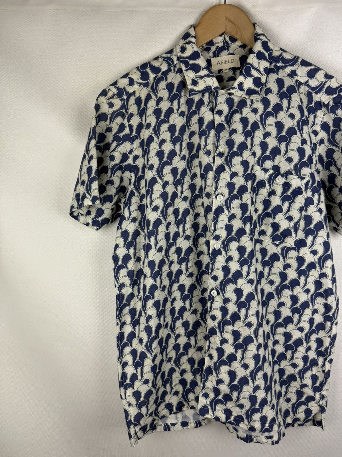 Far Afield Afield Men’s Short Sleeve Linen Patterned Button Up Shirt Size US M / EU 48-50 / 2 - 2 Thumbnail