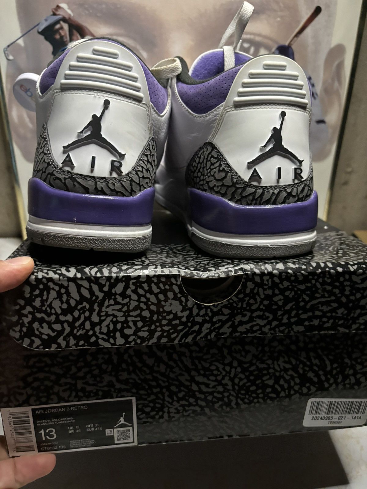 Jordan Brand Air Jordan 3 Retro Iris Size US 13 / EU 46 - 7 Thumbnail