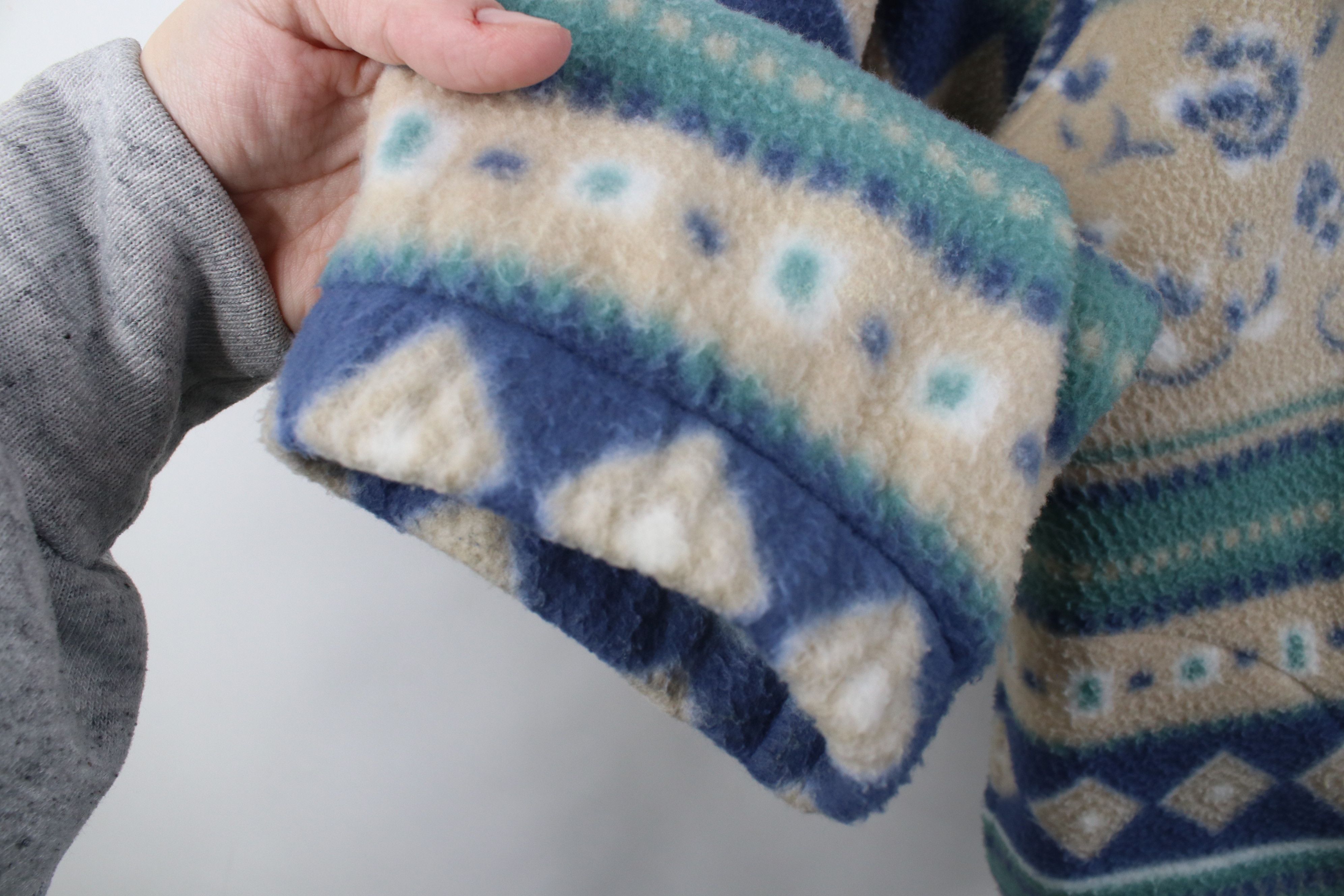 Vintage Vintage 90s Streetwear Fair Isle Fleece Full Zip Jacket Size XL / US 12-14 / IT 48-50 - 5 Thumbnail