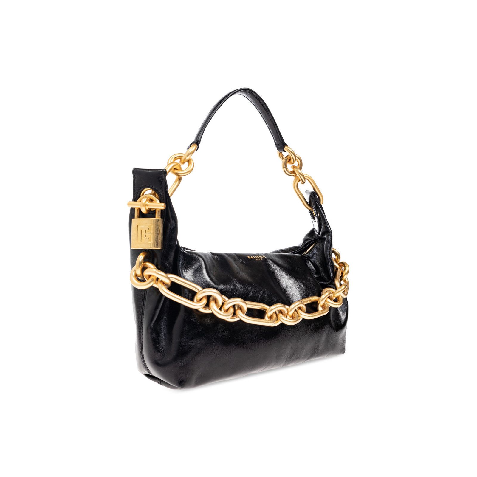 Balmain BALMAIN Sync Medium Black Leather Top Handle Bag New & Authe Size ONE SIZE - 3 Thumbnail
