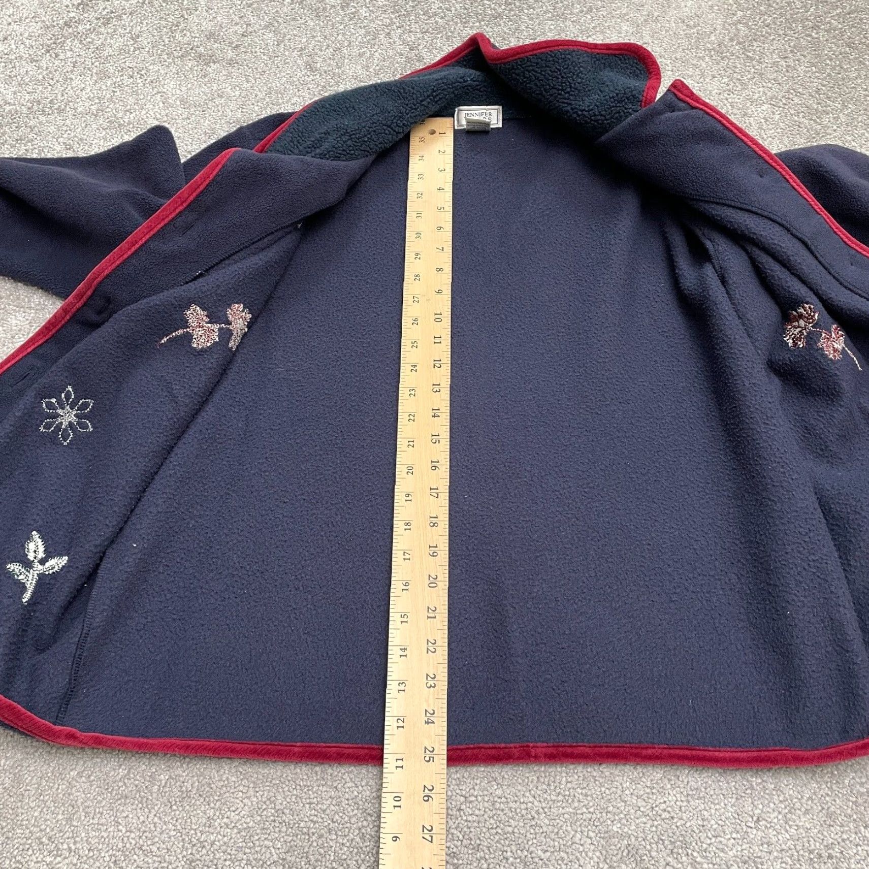 MooRER Jennifer Moore Vintage Embroidered Fleece Jacket Womens XL Blue Button Down Size XL / US 12-14 / IT 48-50 - 7 Thumbnail