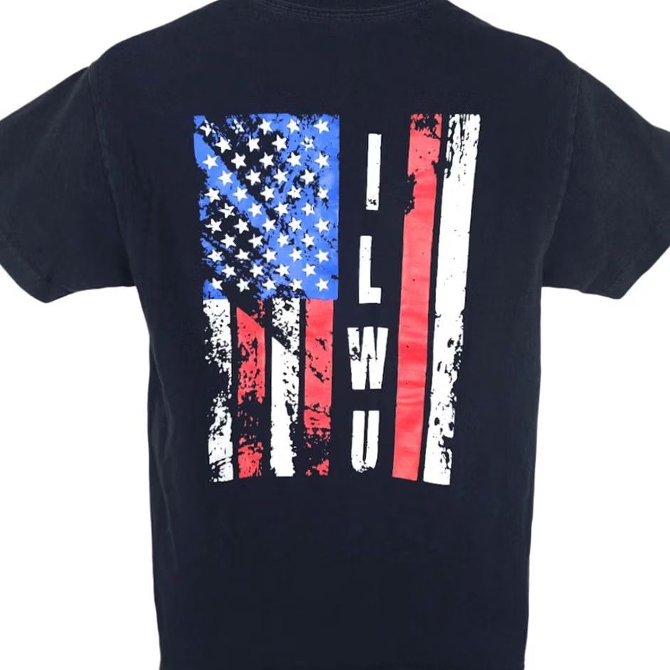 Vintage VINTAGE American Flag T Shirt Mens Size Large Black ILWU Labor Union Size US L / EU 52-54 / 3 - 4 Thumbnail