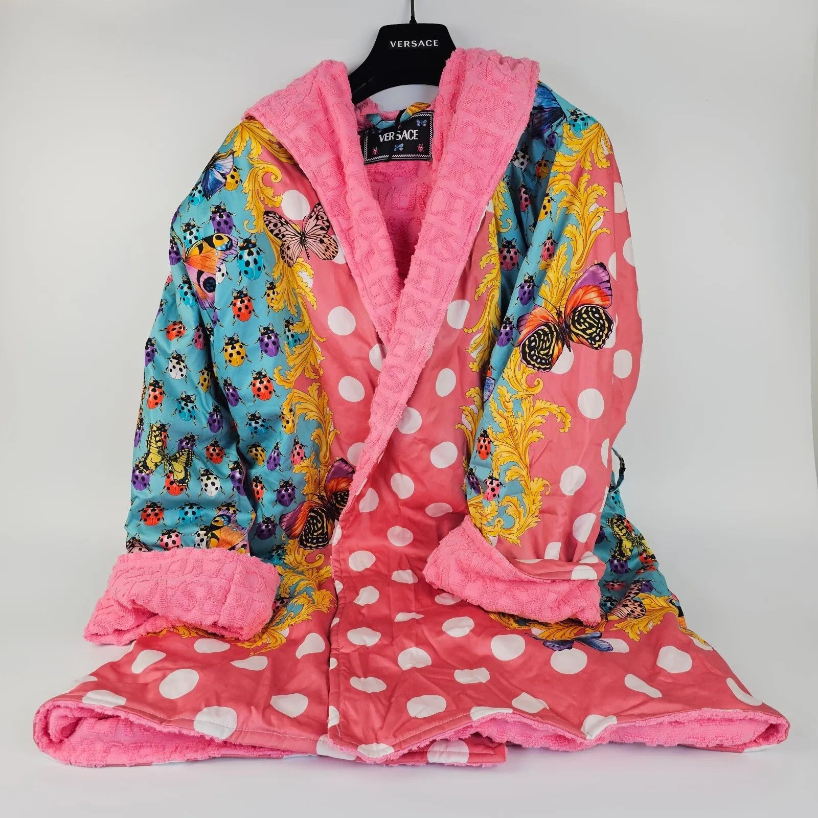 Versace Baroque Multicolor Unisex Short Bathrobe New XL