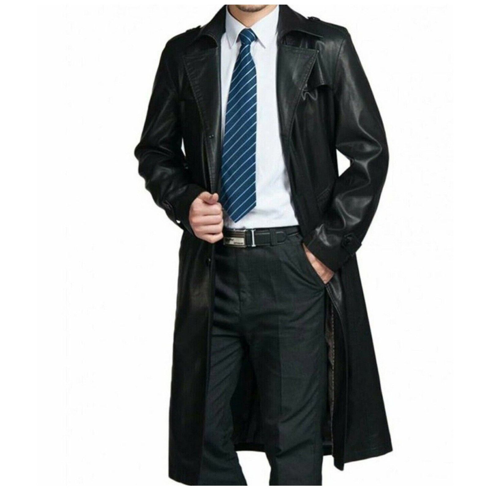 Image of Wilsons Leather Wilson’S Leather Thinsulate VTG Belted Lined Trench Coat in Black (Size Small)