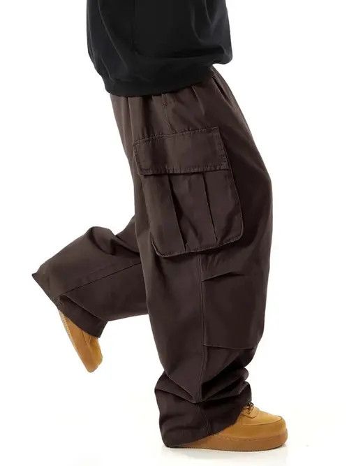Japanese Brand Brown Parachute Multi-Pocket Sweatpants Gorpcore Cargo Size US 32 / EU 48 - 1 Thumbnail