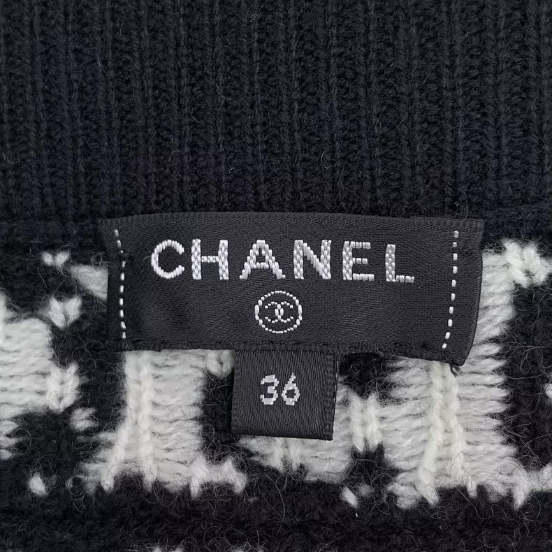 Chanel Chanel Black and white color-blocked plaid square geometric Size 24" / US 00 / IT 34 - 5 Thumbnail