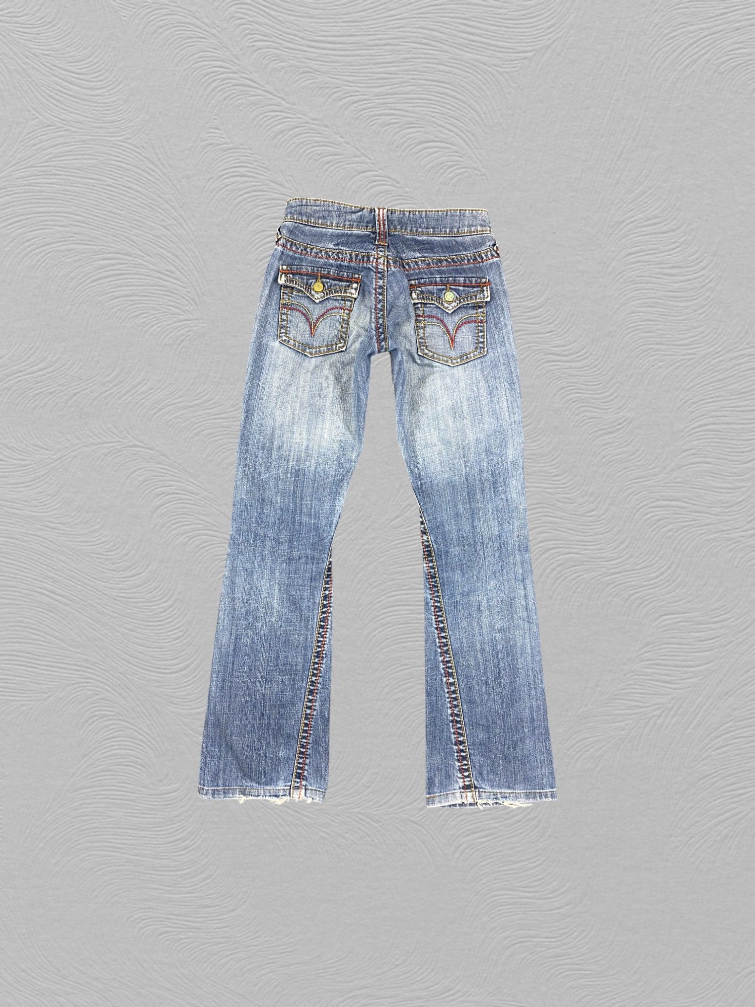 Japanese Brand Faded Blue Vintage ikka Flare Jeans 28x29.5 - JN3241 Size US 28 / EU 44 - 2 Thumbnail