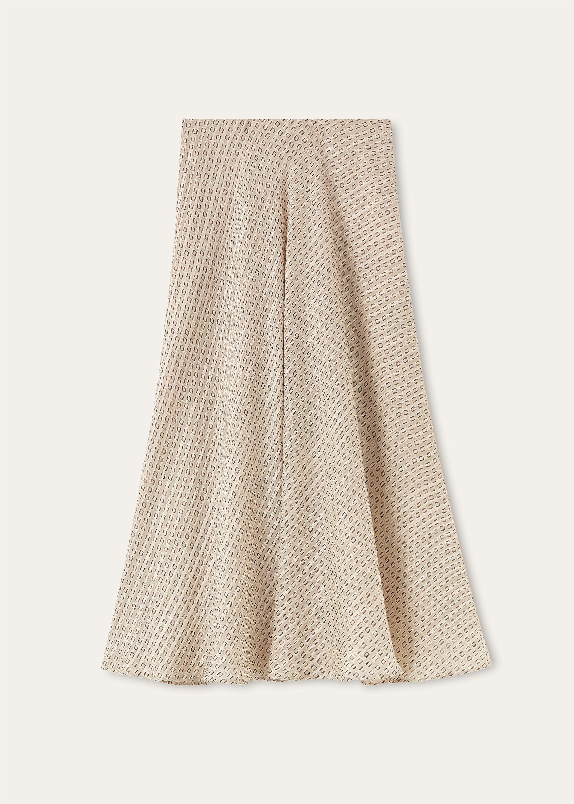 Loro Piana os11x0426 FAQ5894 Erika Skirt in Ivory/Brown Size 26" / US 2 / IT 38 - 1 Thumbnail
