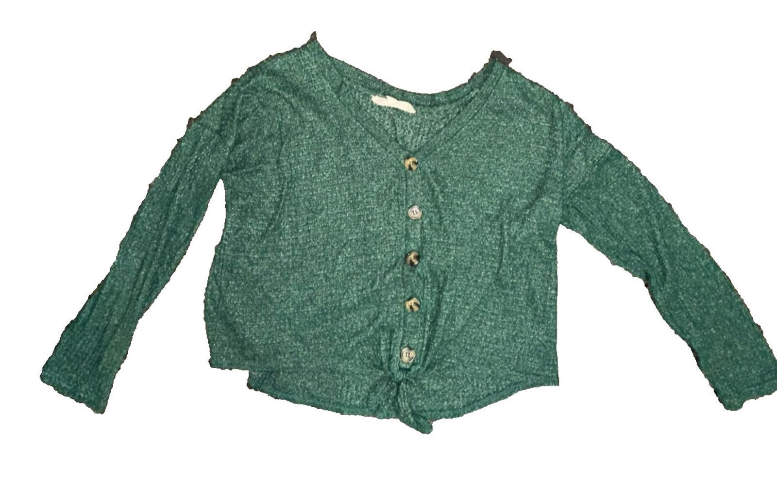 Designer Pink Rose Women’s Large Casual Blouse Soft Knit Green Size L / US 10 / IT 46 - 2 Thumbnail