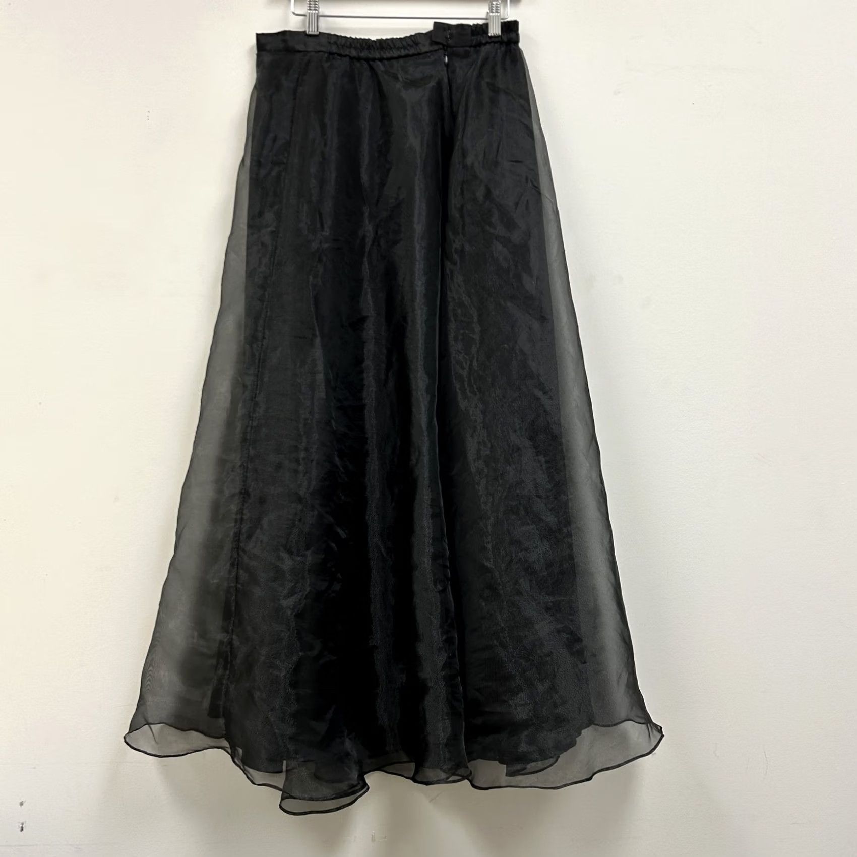 Vintage J.B.S. LTD. Skirt Womens Large Black Chiffon Maxi Long Lined Elastic Waist Party Size 36" / US 14 / IT 50 - 3 Thumbnail