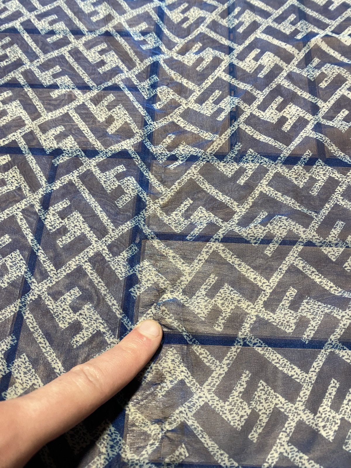 Fendi Fendi Blue Leopard FF Monogram Sheer Scarf / Pareo Y2K Size ONE SIZE - 6 Thumbnail