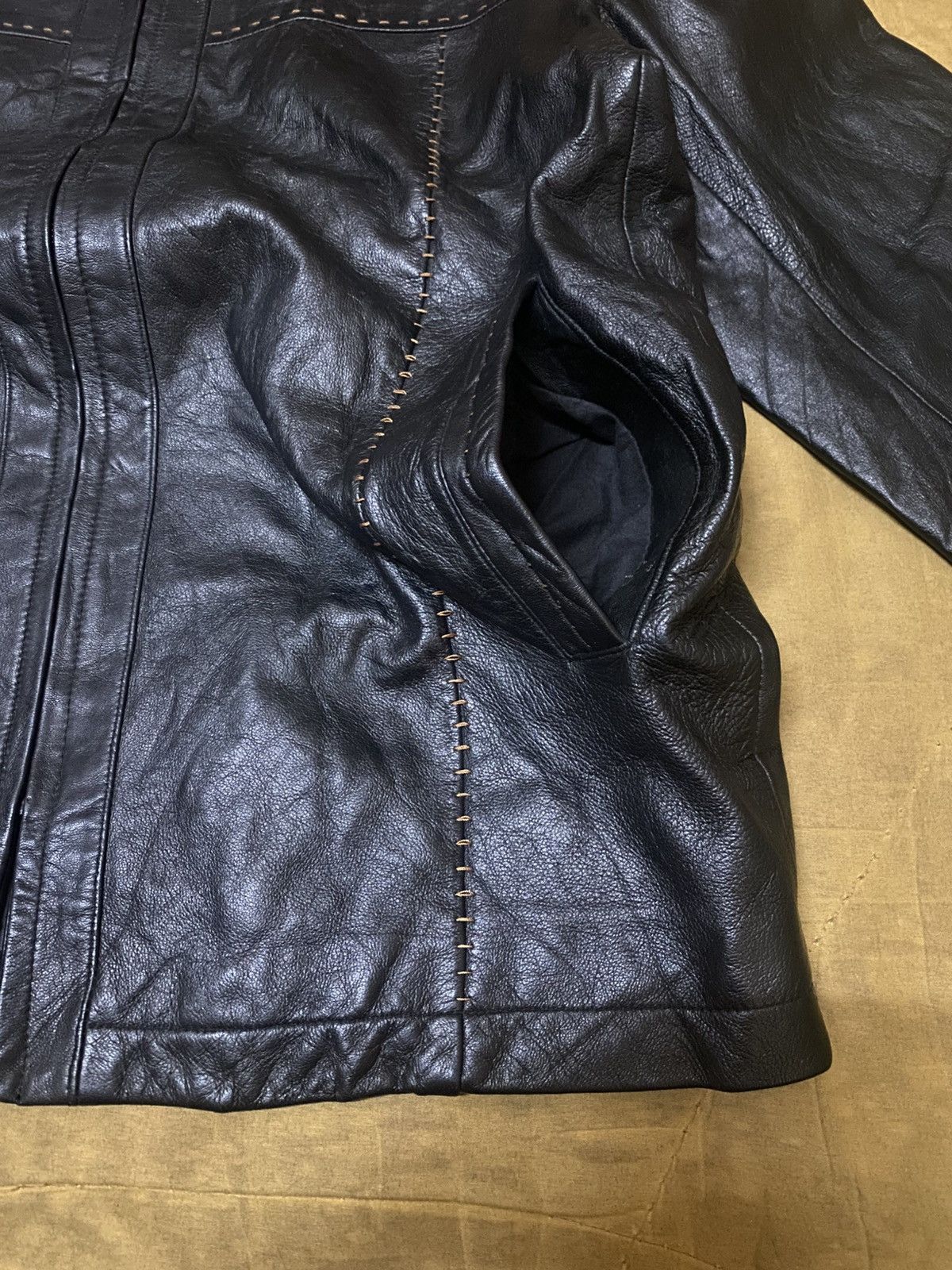 Balmain Vintage Balmain Black Leather Long Jacket Size US L / EU 52-54 / 3 - 5 Thumbnail