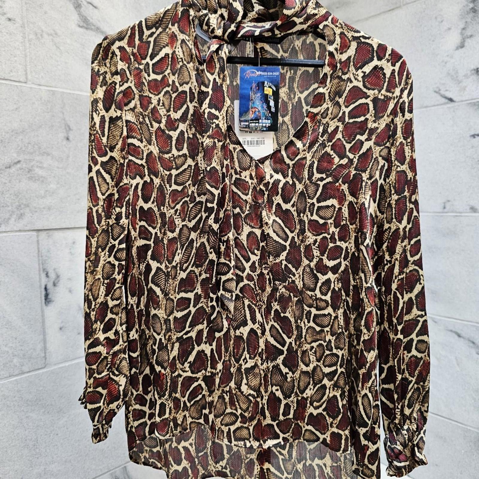 Zara Zara Women's Animal Print Blouse Size ONE SIZE - 2 Thumbnail