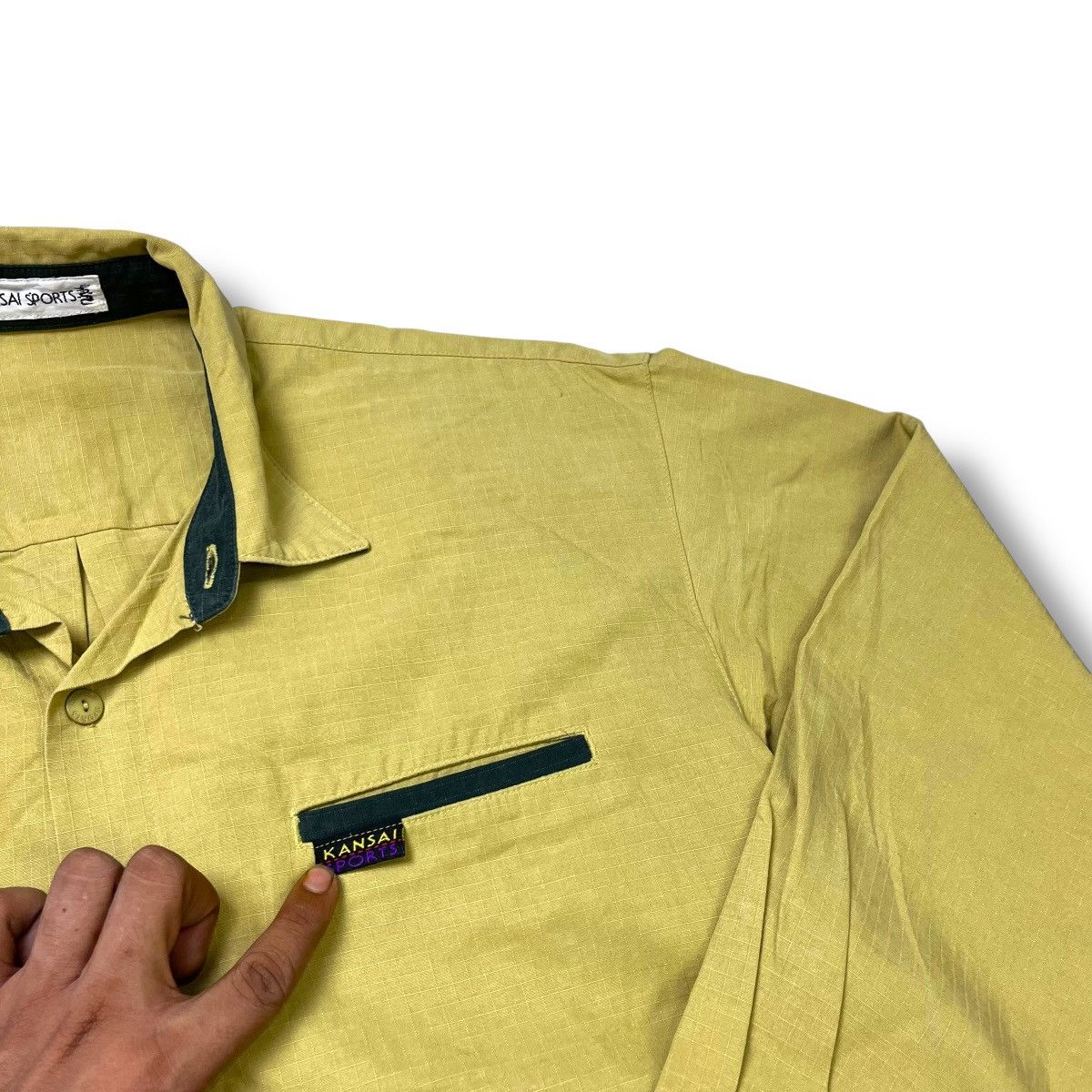 Kansai Yamamoto Kansai Ripstop material long sleeve button ups shirt Size US L / EU 52-54 / 3 - 5 Thumbnail