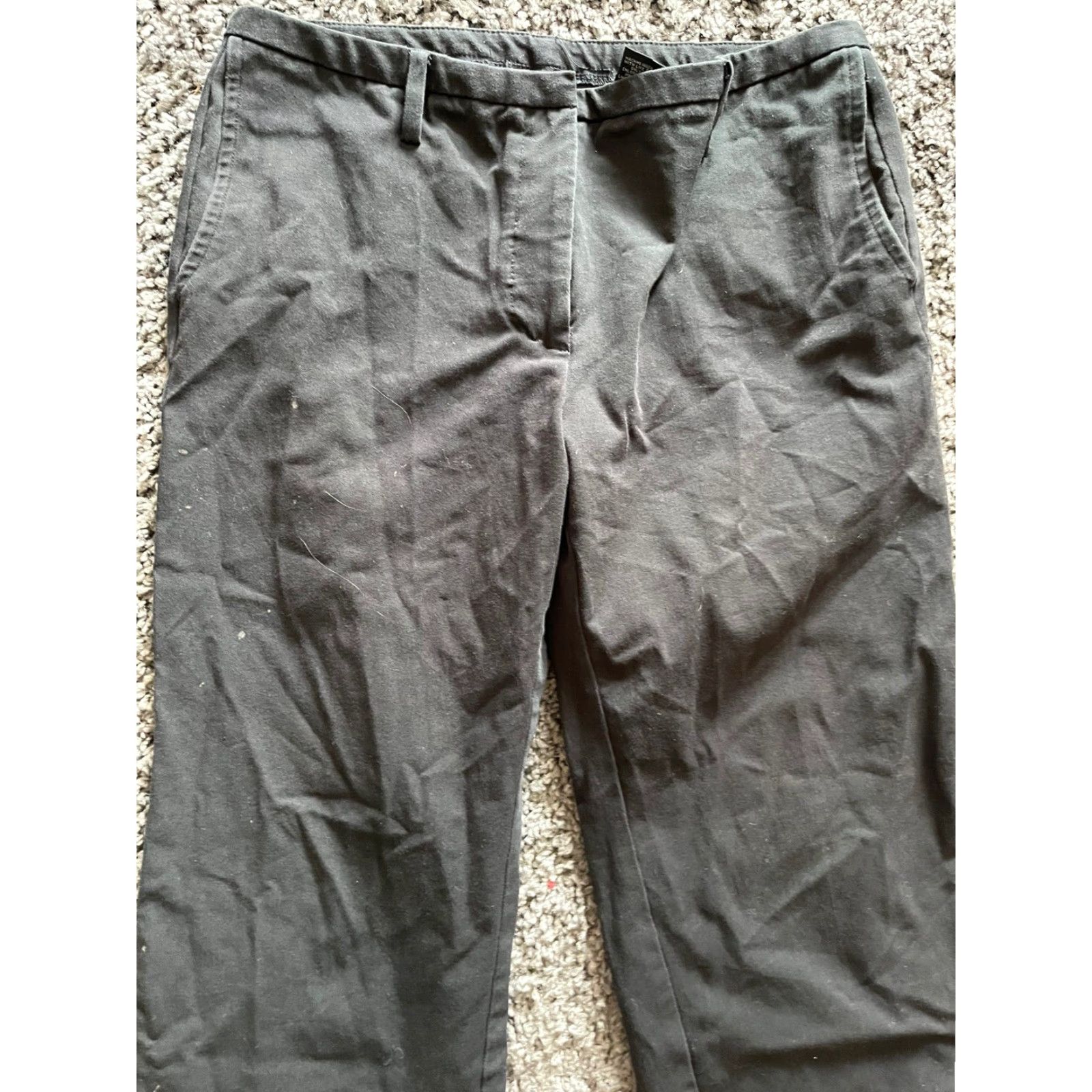 Express Express Crop Pants Black Cotton Blend Regular Fit Size 5/6 Womens Work Size 27" / US 4 / IT 40 - 2 Thumbnail