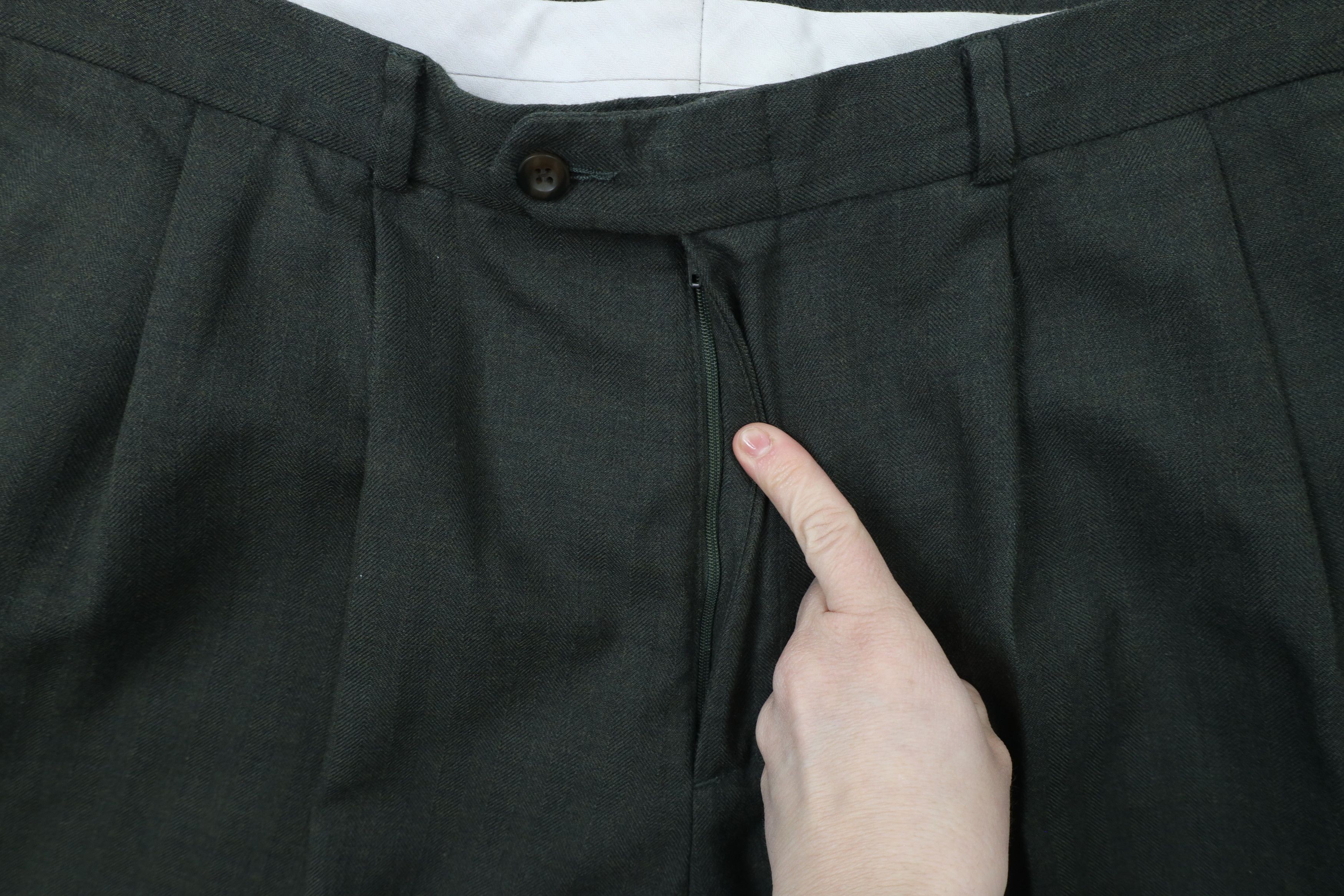 Vintage Vintage 90s Streetwear Herringbone Cuffed Wide Leg Pants Size US 36 / EU 52 - 5 Thumbnail