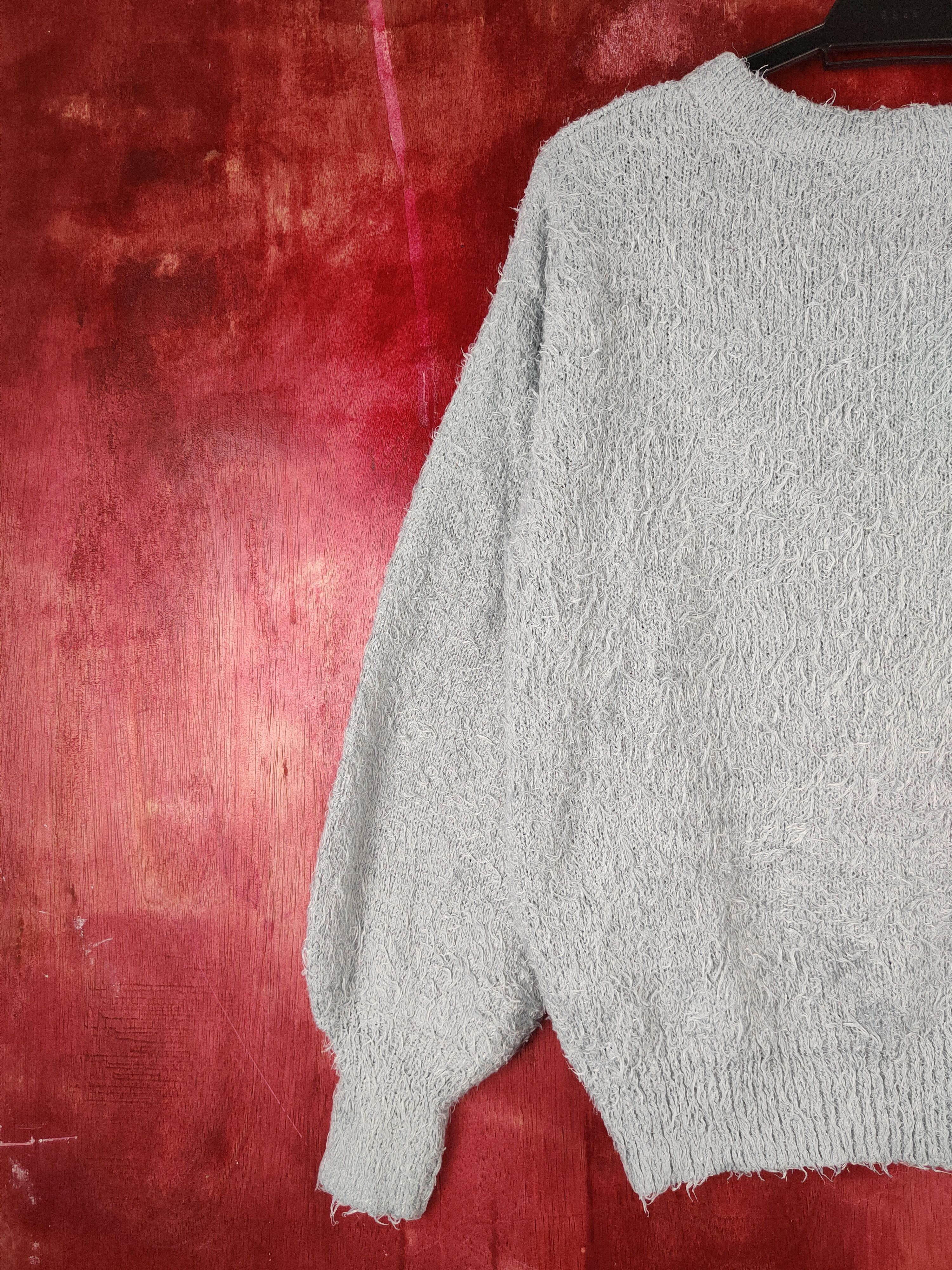 GU GU Dark Gray Shag Shaggy Fur Mohair Knitwear #S1266 Size M / US 6-8 / IT 42-44 - 8 Thumbnail