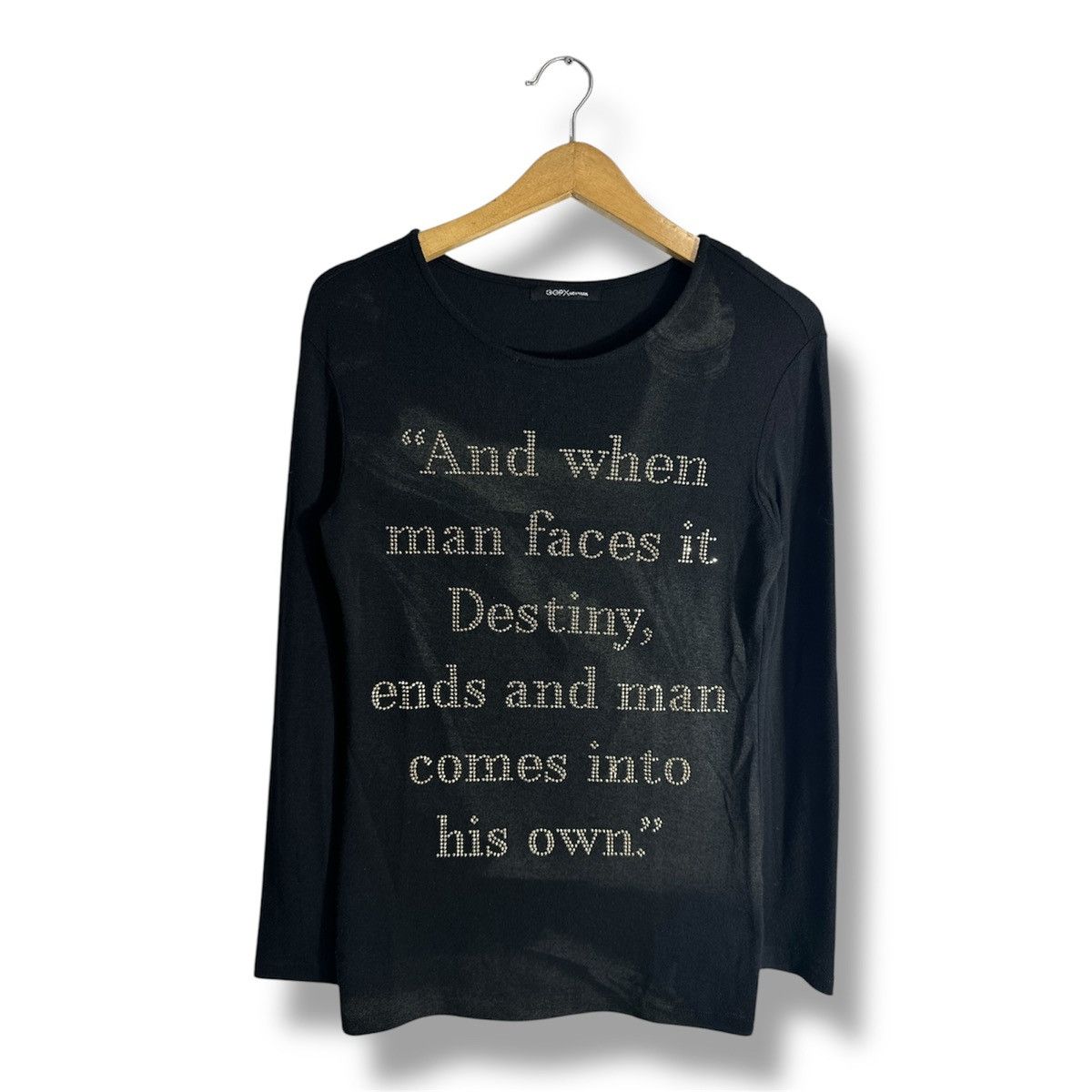 Beauty Beast GGPX GLITTER POEM BEST QUOTES SMOKE EFFECT LONG SLEEVE TEE Size S / US 4 / IT 40 - 1 Thumbnail