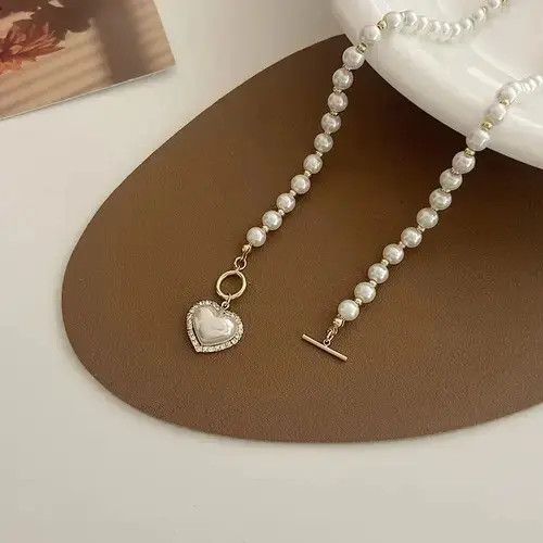 Japanese Brand × Vintage Elegant Pearl Necklace For Women Heart Pendant Size ONE SIZE - 3 Thumbnail