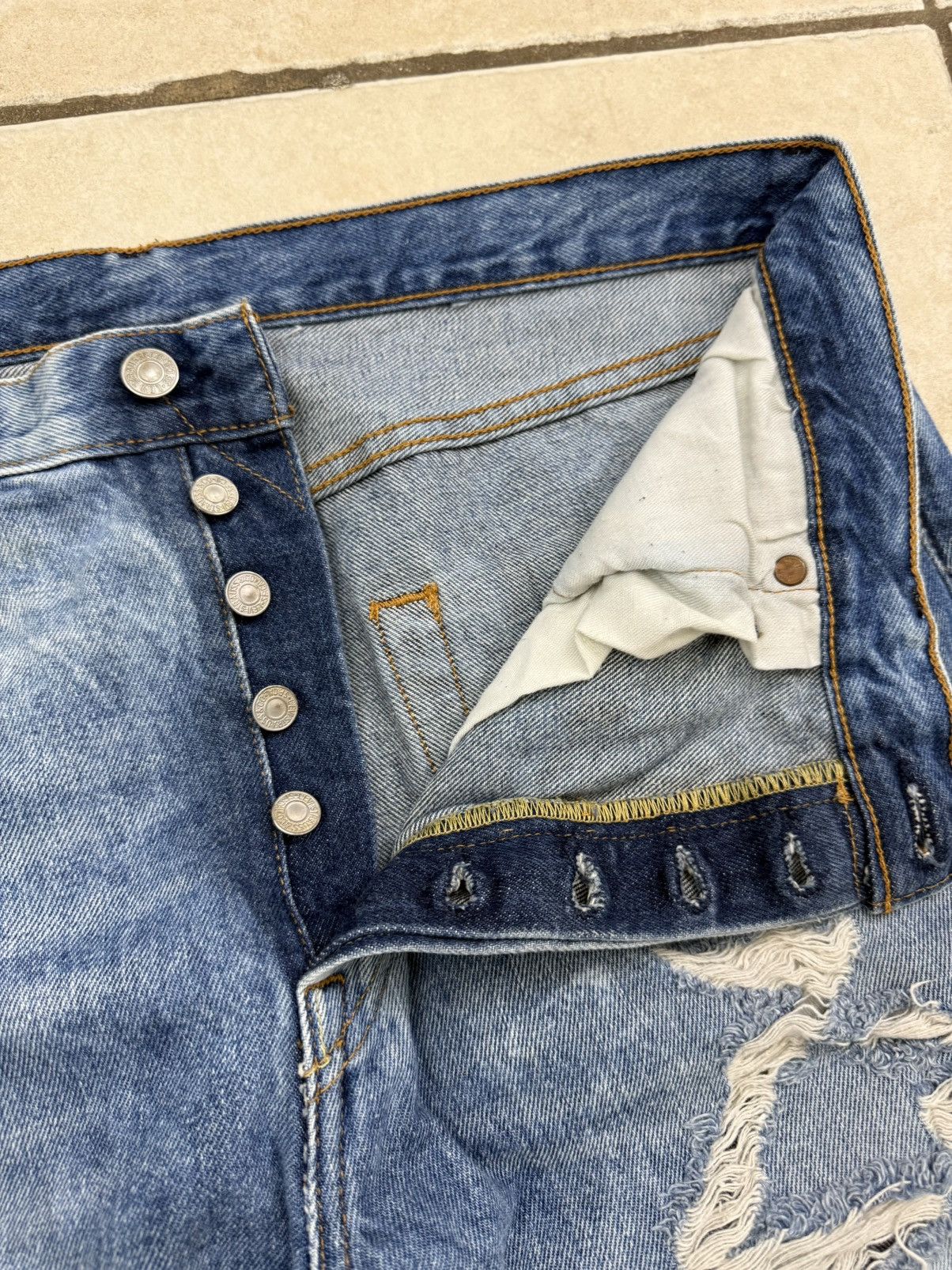 Levi's Levi's 501 Mens Blue Jeans Vintage Distressed W34 L32 Size US 34 / EU 50 - 3 Thumbnail