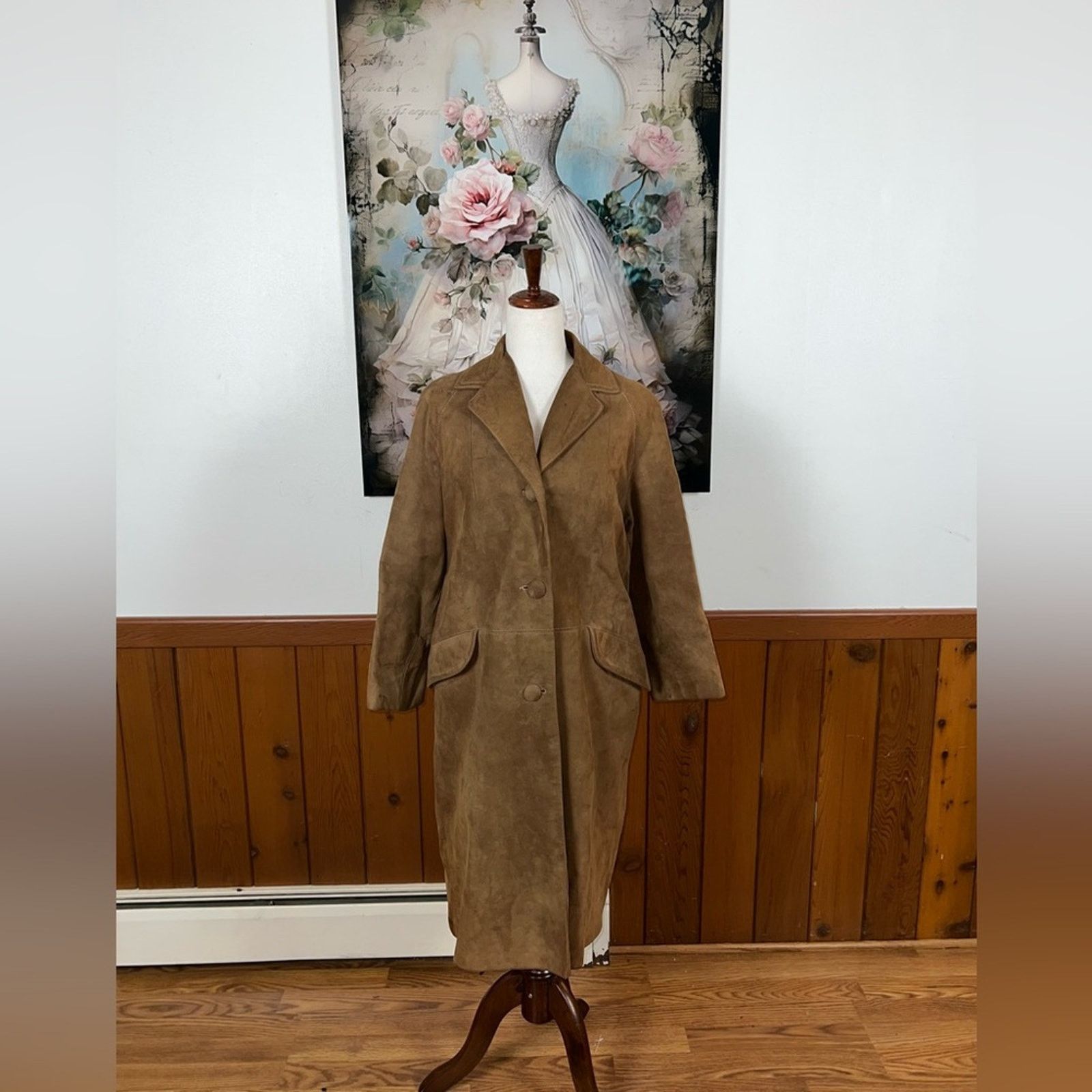 Vintage Nice Vintage 90s Stuart’s Tan Suede Trench Coat! Size M / US 6-8 / IT 42-44 - 2 Thumbnail