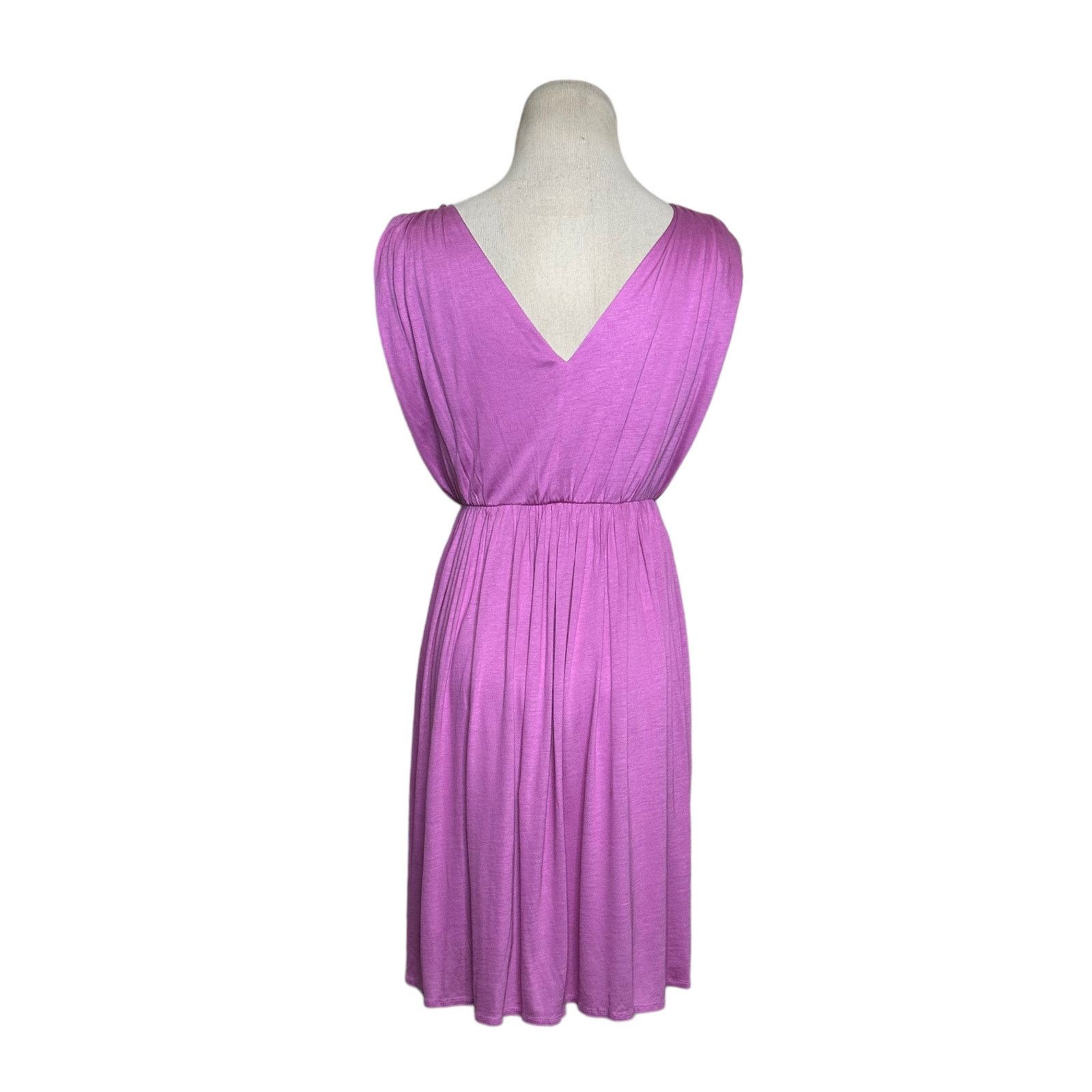 Loft Loft lilac sleeveless V neck mini summer dress size XSP Size XS / US 0-2 / IT 36-38 - 6 Thumbnail