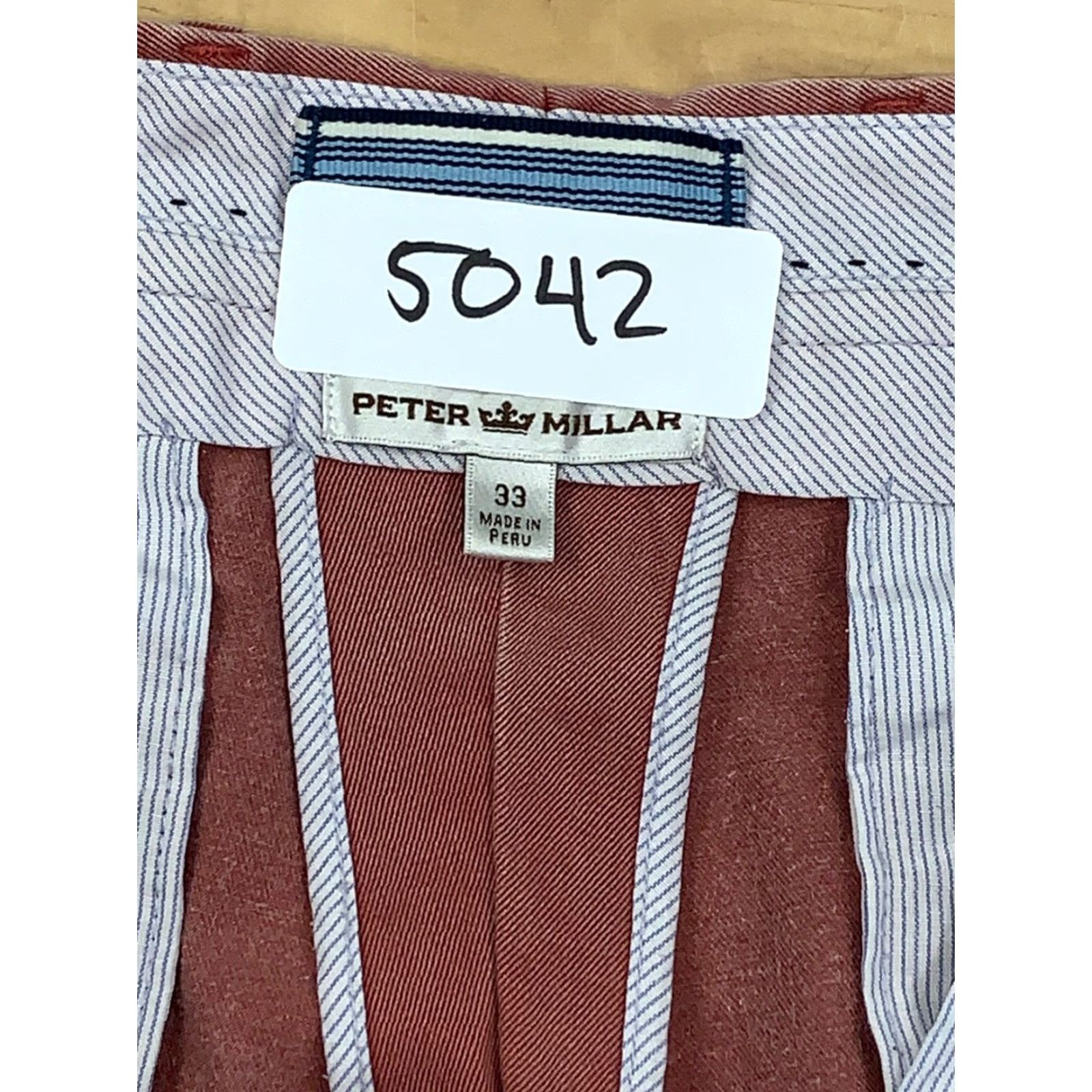 Peter Millar Peter Millar Mens Shorts Chino Salmon Pink Size 33 Casual Travel Golf Pink 33 Mens Size US 33 - 3 Thumbnail