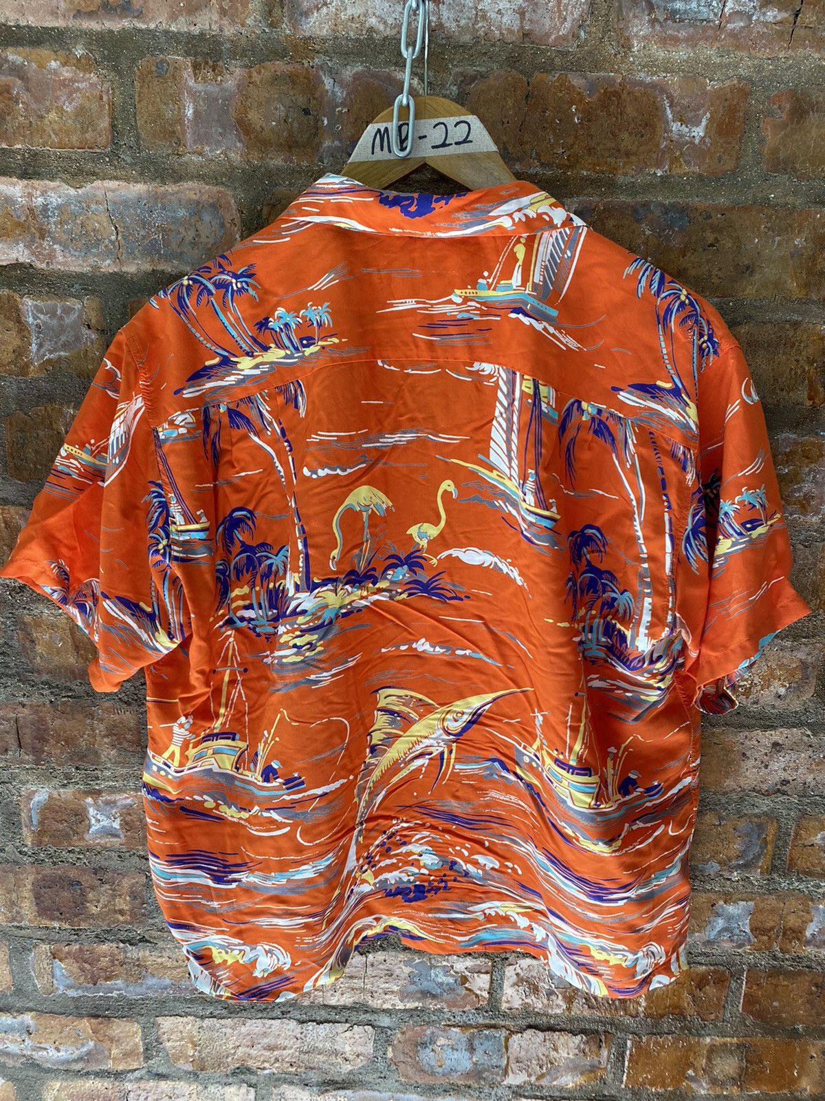 Sun Surf 1990s Kahanamoku Japan open color 100% rayon fishing hawaii Size US M / EU 48-50 / 2 - 7 Thumbnail