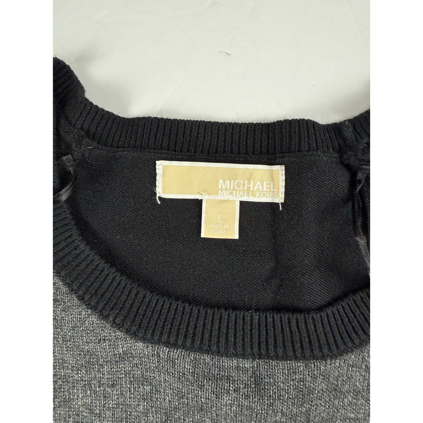 Michael Kors Michael Kors Black & Gray Long Sleeve Sweater - L Size L / US 10 / IT 46 - 2 Thumbnail
