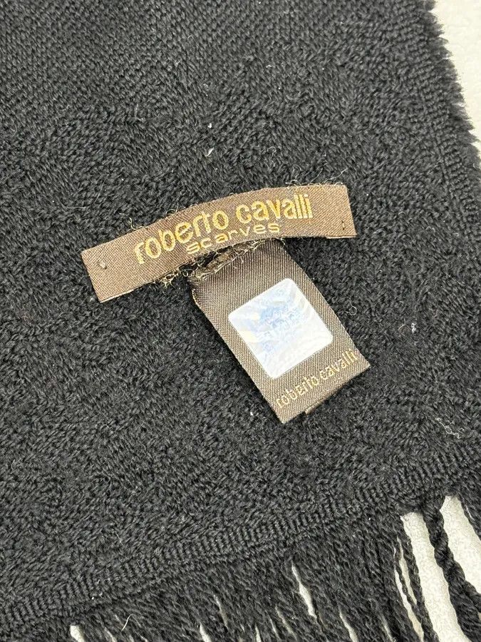 Roberto Cavalli 2000s Roberto Cavalli Leopard Print Effect Wool Scarf Size ONE SIZE - 5 Thumbnail