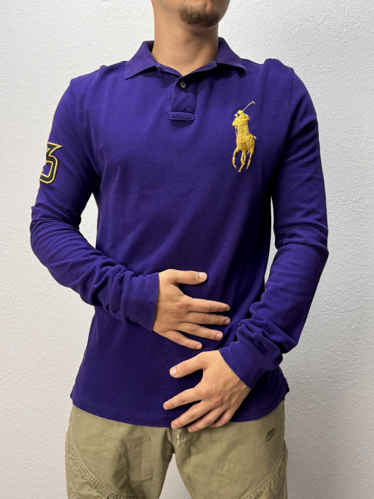 Polo Ralph Lauren × Vintage Vintage Long sleeve Polo Ralph Lauren regby faded Size US M / EU 48-50 / 2 - 1 Thumbnail