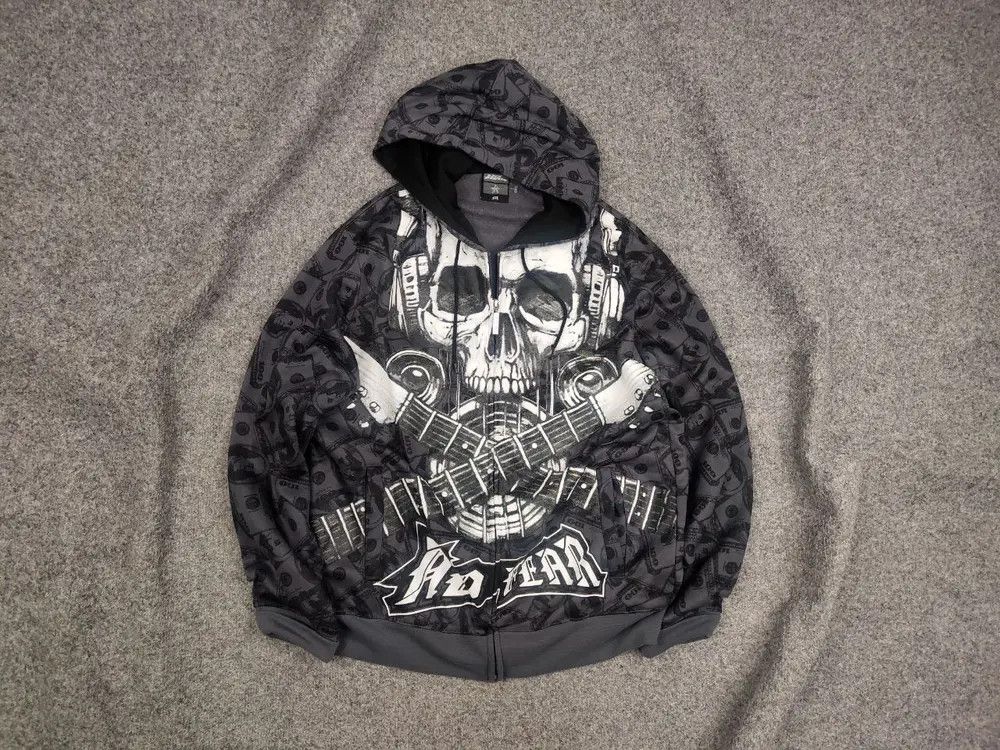 Le Grande Bleu (L.G.B.) Vintage No Fear Skulls Zip Hoodie Y2K if six was nine Style Size US M / EU 48-50 / 2 - 1 Thumbnail