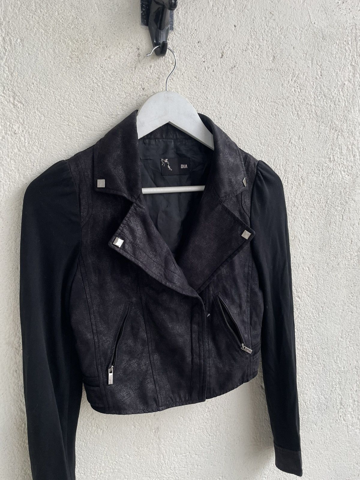 Number (N)ine 2000s DIA Asymmetrical Leather Panel Biker Lgv if6 Size US XXS / EU 40 - 3 Thumbnail