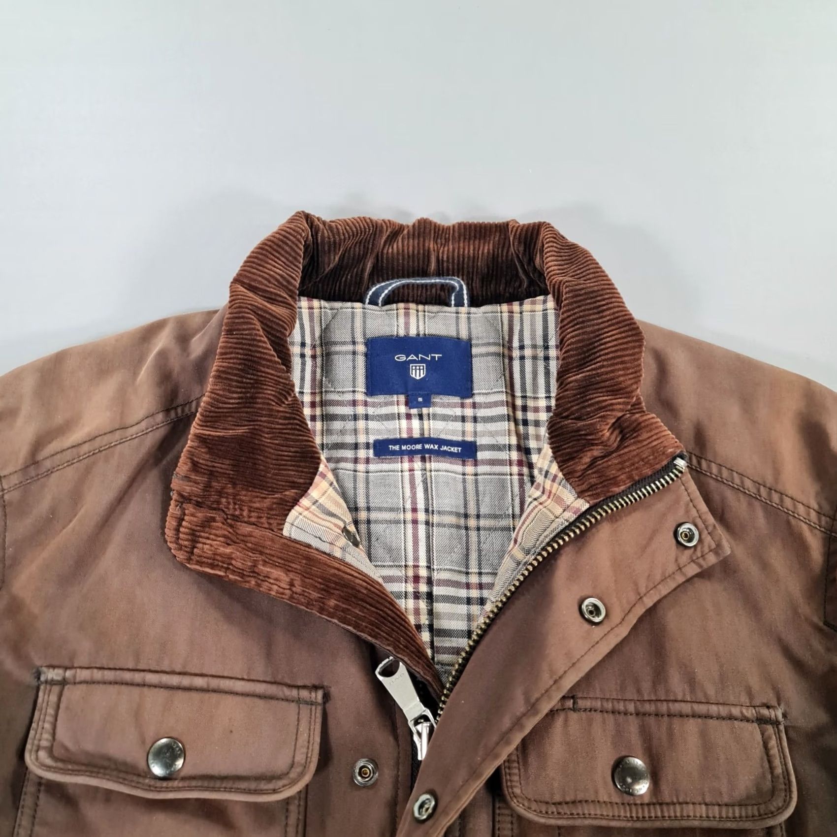 Gant GANT Mens Jacket Brown Small Full Zip Country The Moore Wax Cotton Jacket Size US S / EU 44-46 / 1 - 2 Thumbnail