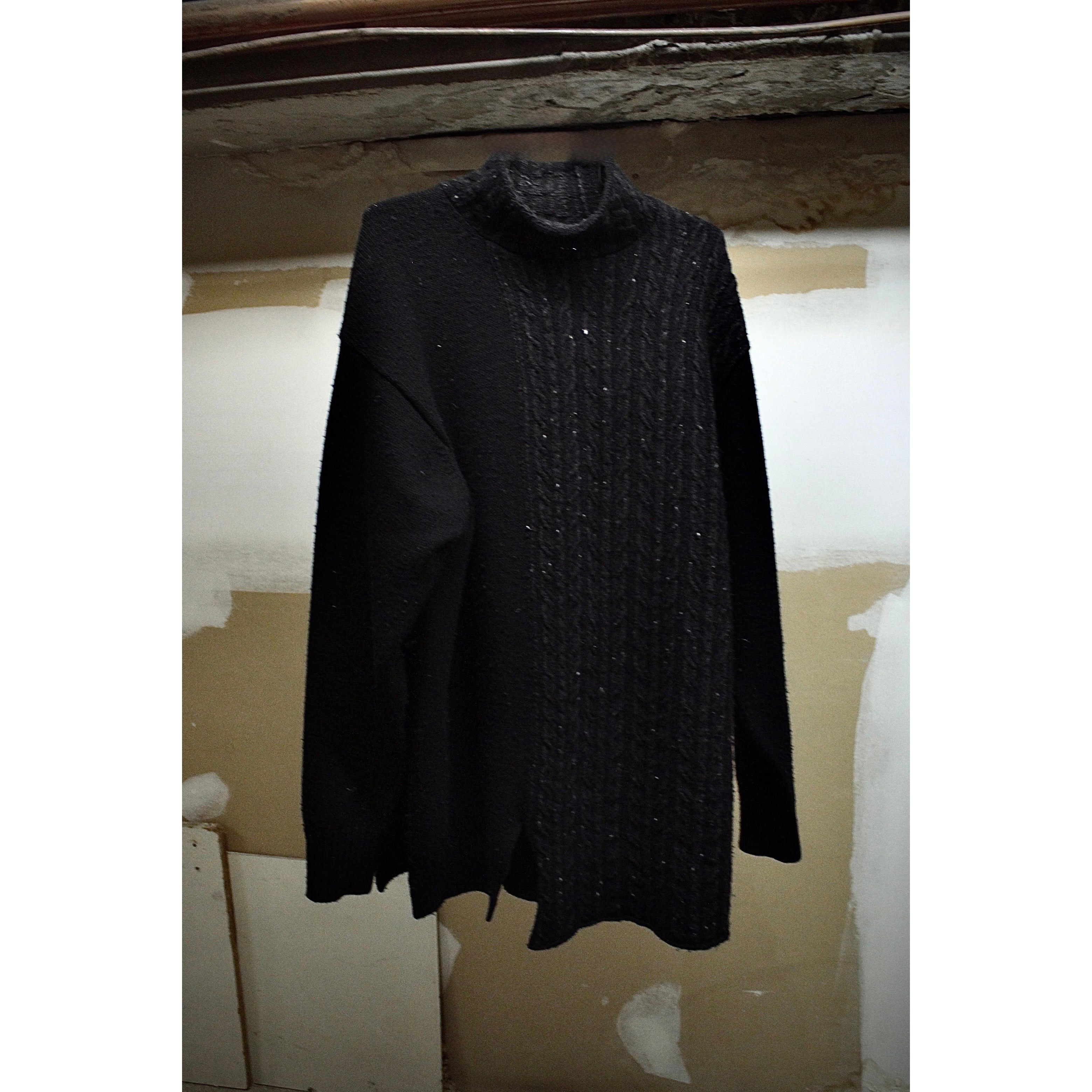 Yohji Yamamoto Yohji Yamamoto POUR HOMME Asymmetric Cable Knit Neck Jumper Size US L / EU 52-54 / 3 - 1 Thumbnail