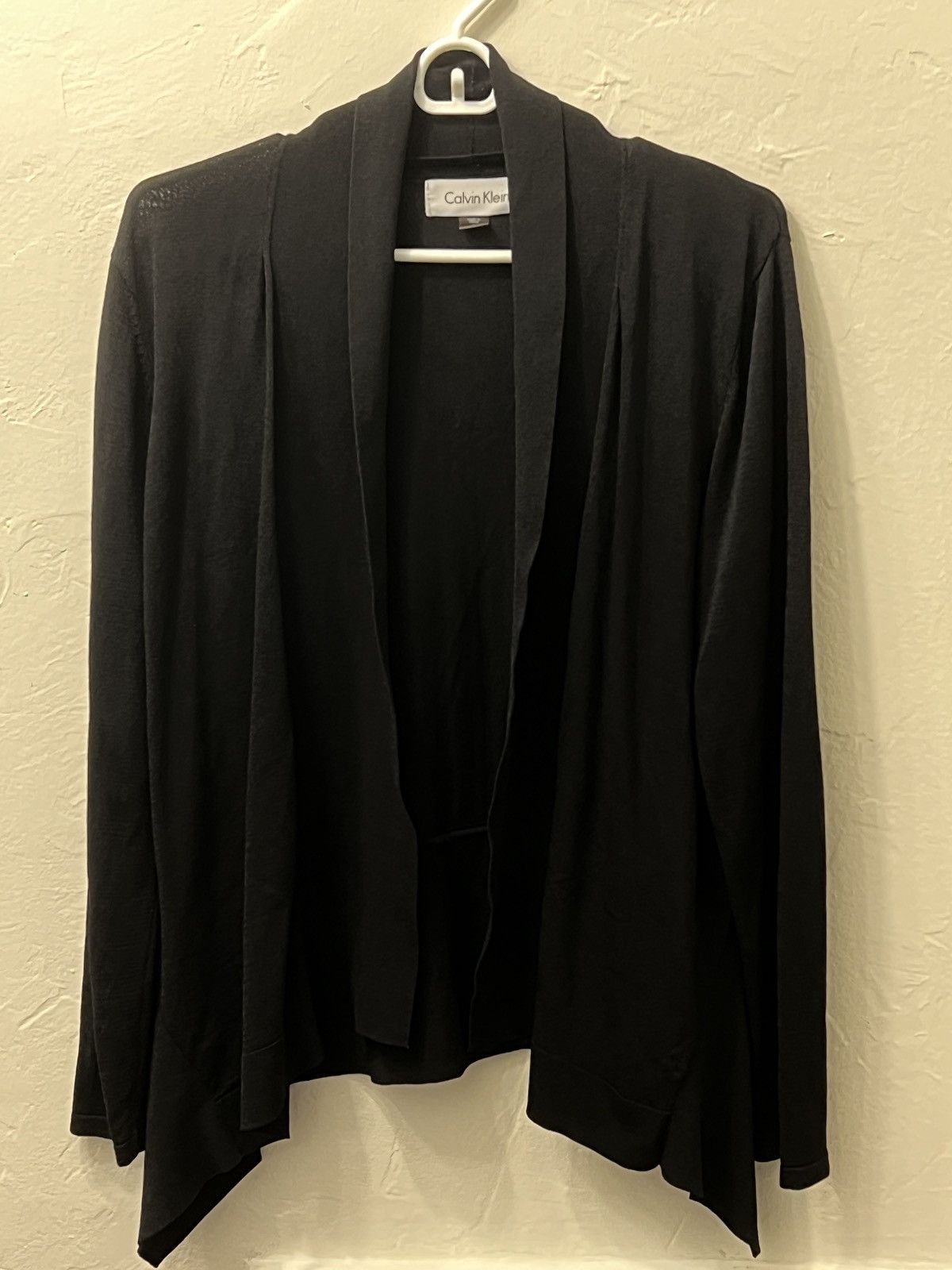 Calvin Klein Calvin Klein Black Open-Front Asymmetrical Cardigan Size XL / US 12-14 / IT 48-50 - 1 Thumbnail