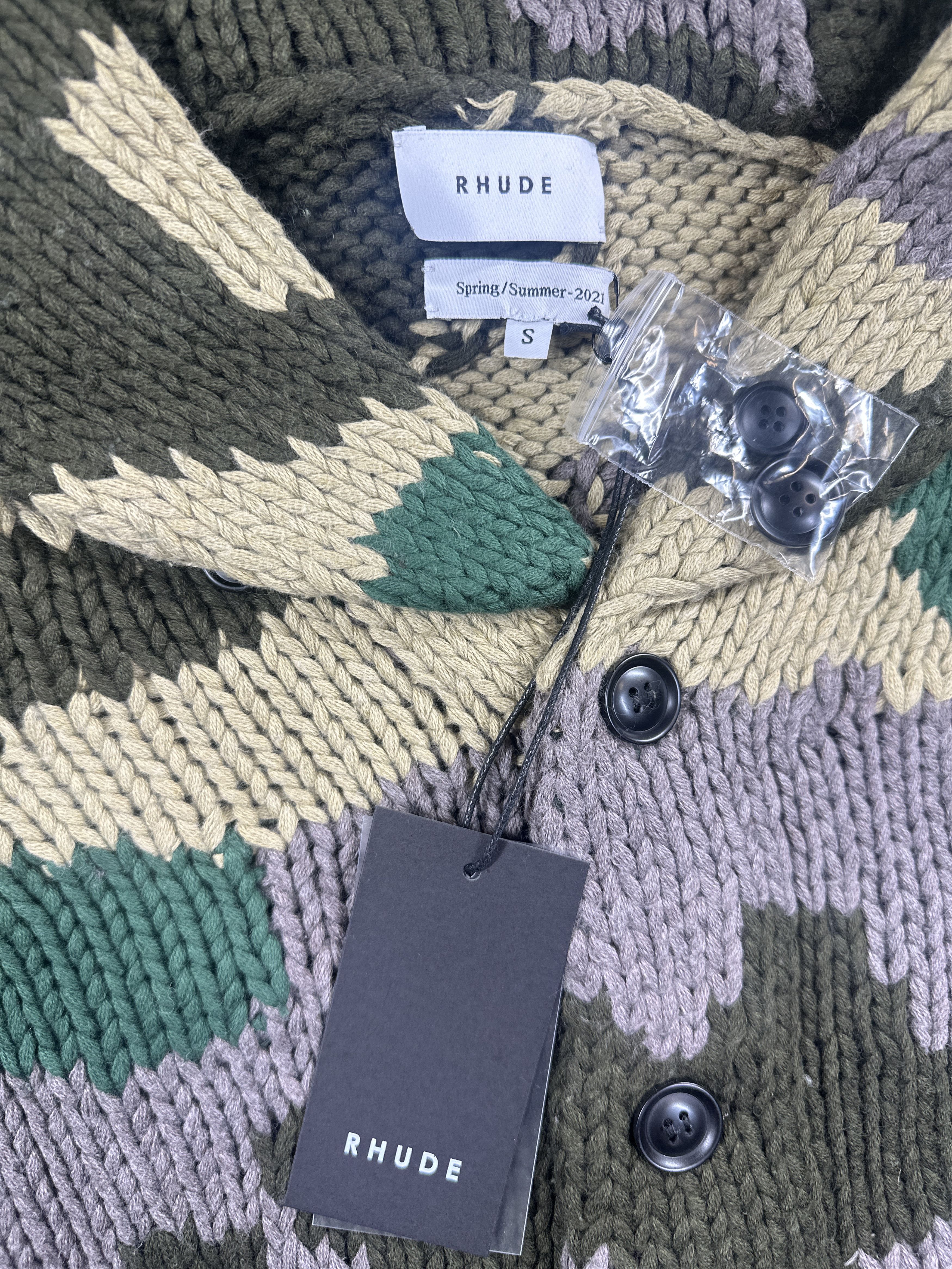 Rhude Rhude Heavyweight Knit Men's Camo Cardigan - Size Small Size US S / EU 44-46 / 1 - 3 Thumbnail