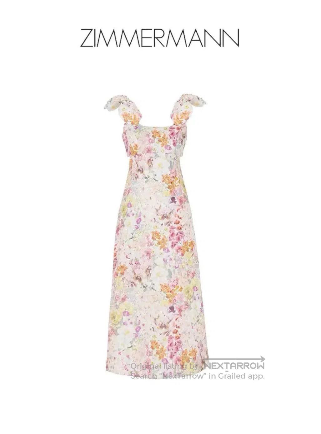 Zimmermann 2024 Floral Bow Backless Dress.