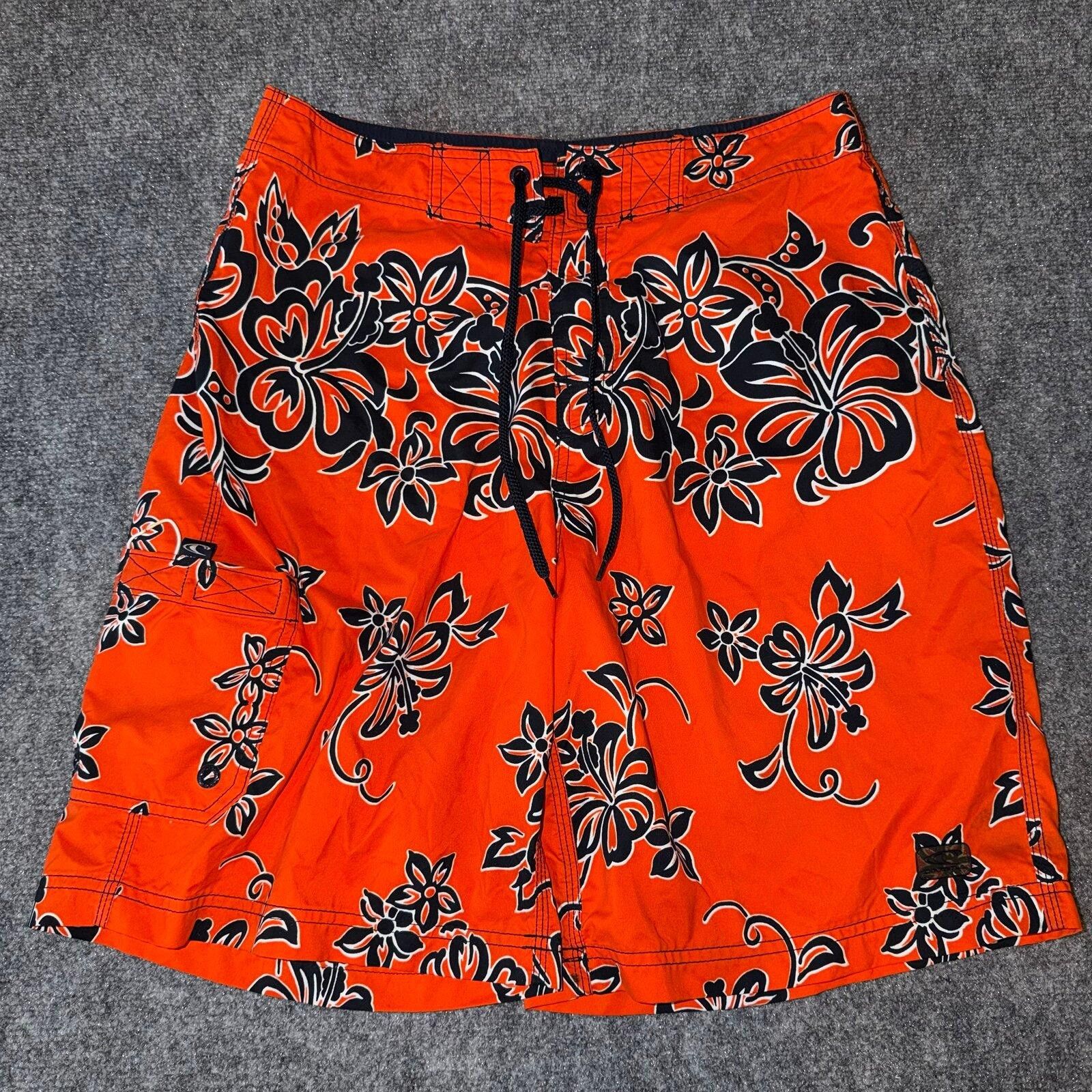 O'Neill O’Neill Orange Floral Surf Board Shorts Mens MD Vtg y2k Size US 32 / EU 48 - 1 Thumbnail