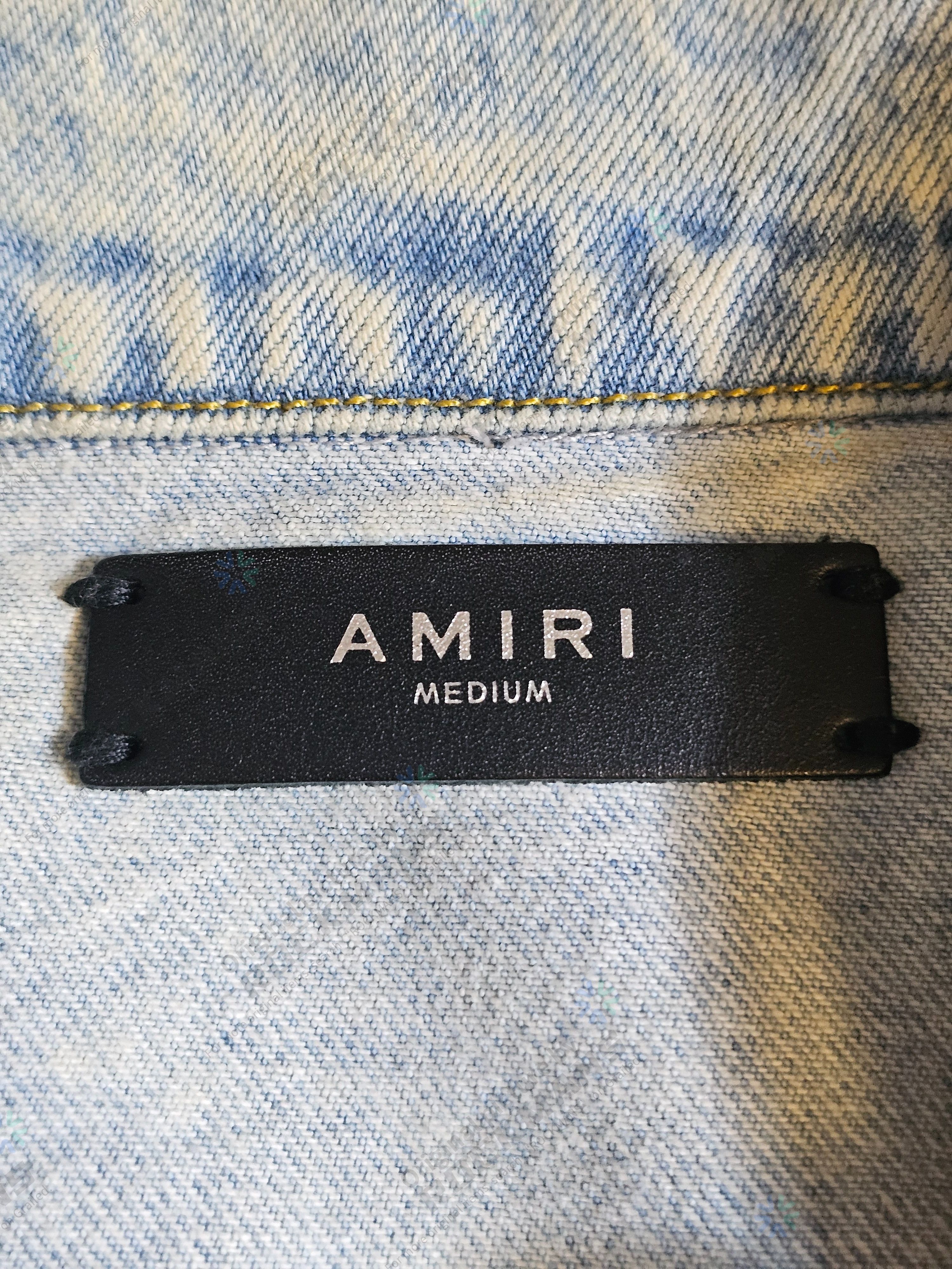Amiri Amiri Acid Wash Denim Bomber Jacke Size M Size US M / EU 48-50 / 2 - 5 Thumbnail