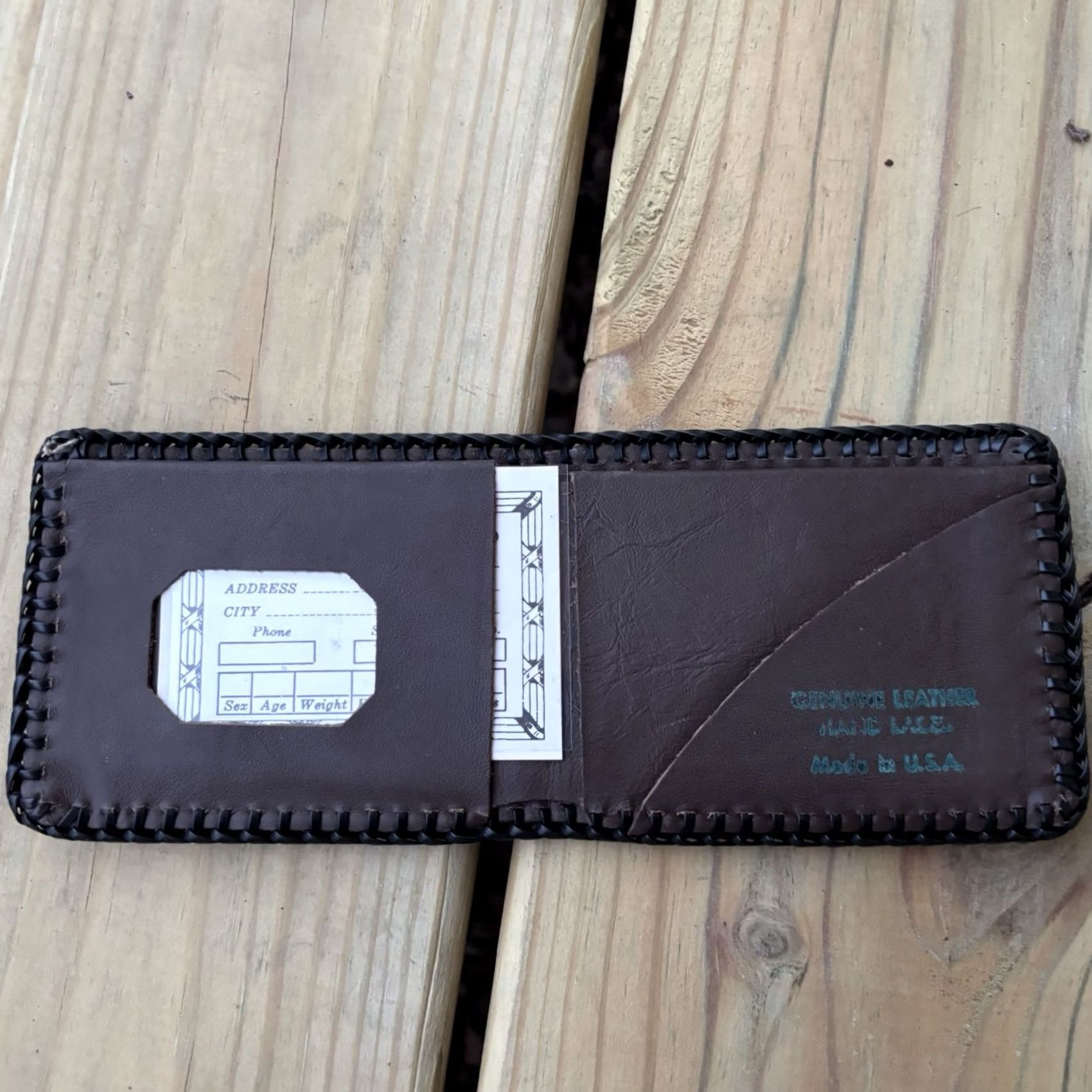 Vintage Vintage Leather Wallet Bi Fold Whipstitch Hand Tooled Religious Church Jesus Wallet Mens Brown Leather American Handmade Bifold 9x4in Size ONE SIZE - 2 Thumbnail