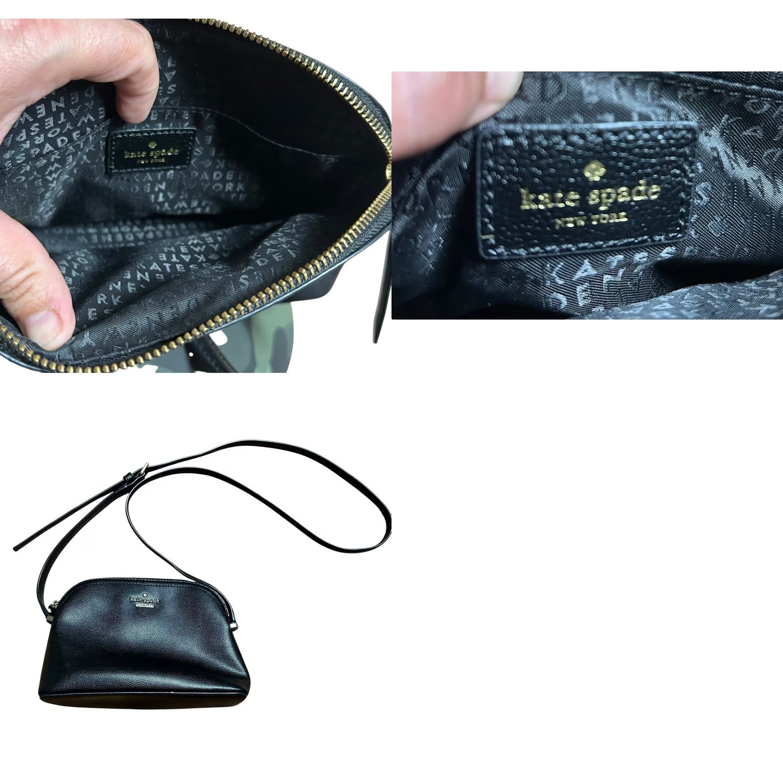 Vintage kate spade new york Crossbody Bag Peggy Patterson Drive Black Leather Purse Small Women 9in 3in Zip Pebbled Leather Strap Crossbody Size ONE SIZE - 11 Thumbnail