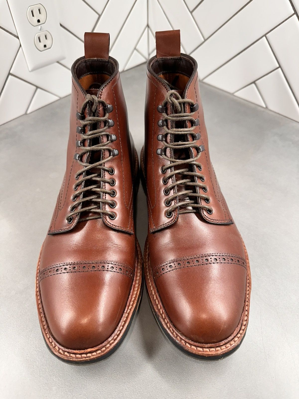 Alden Alden Navy High Straight Tip Boot Grailed